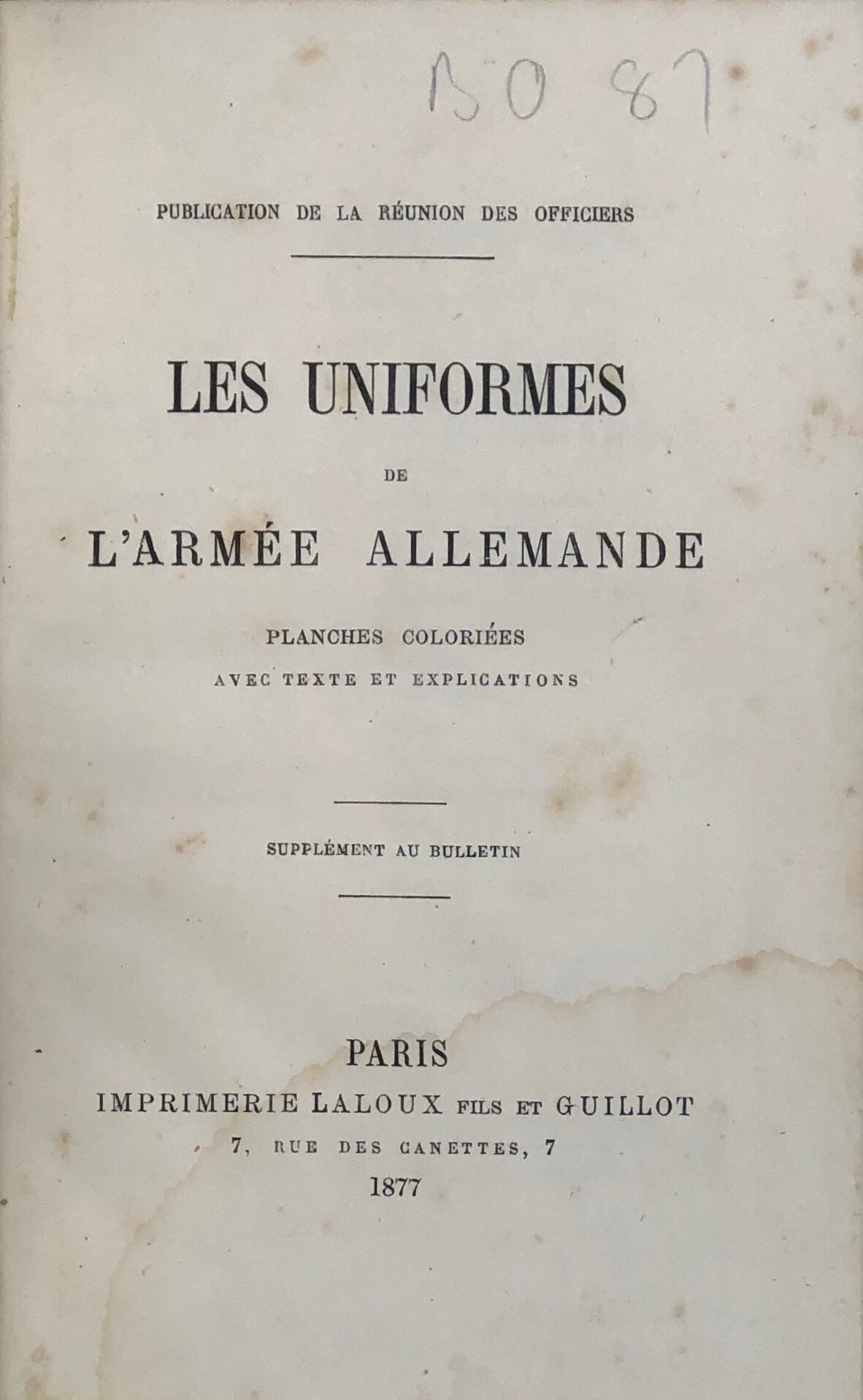 Les Uniformes de L'Armée Allemande.