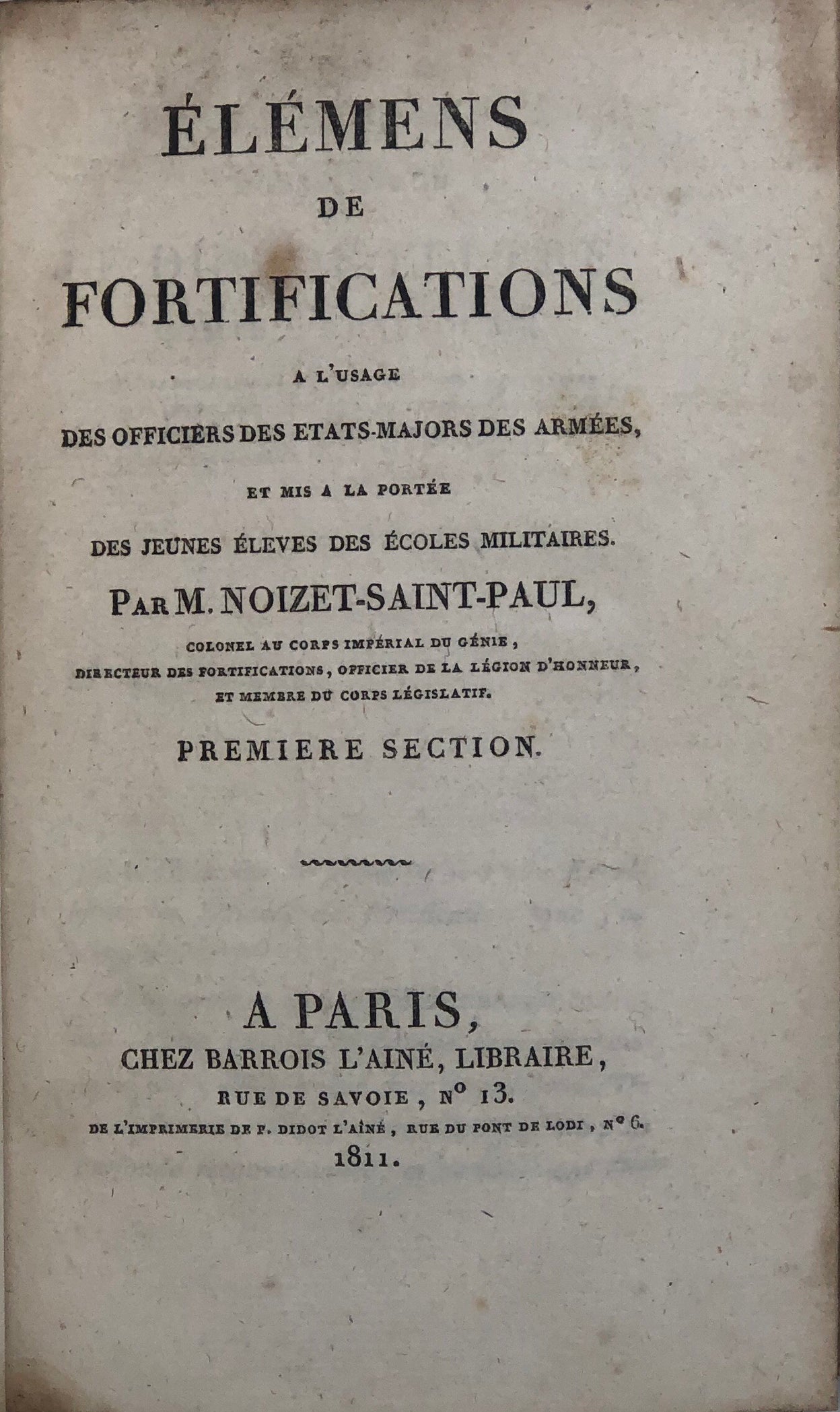 Élémens de Fortifications
