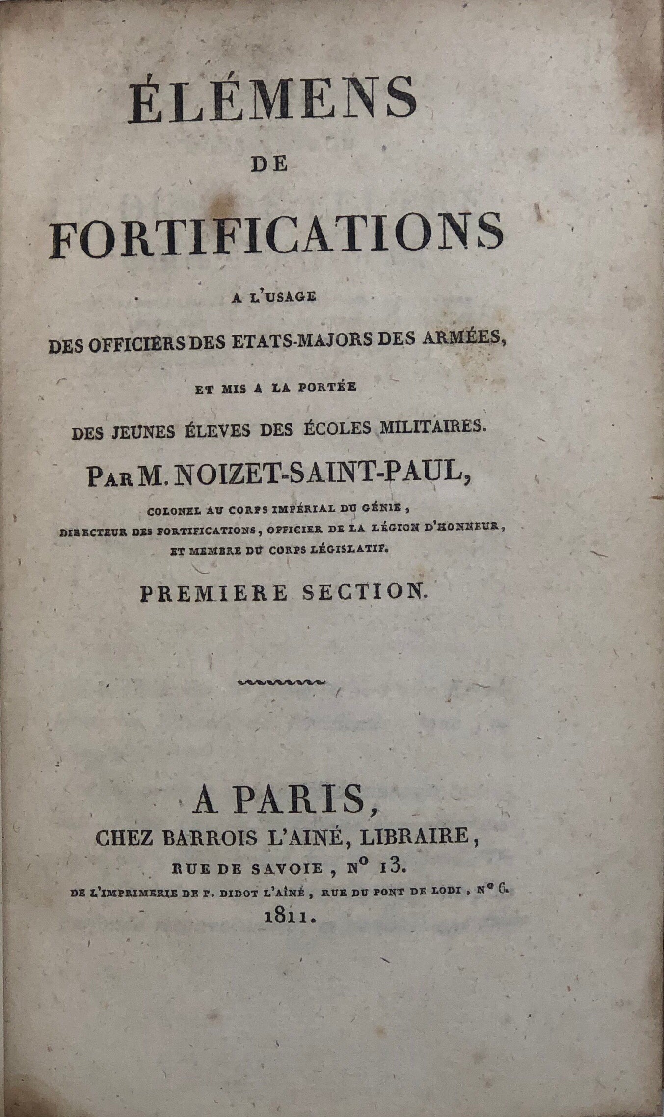 Élémens de Fortifications