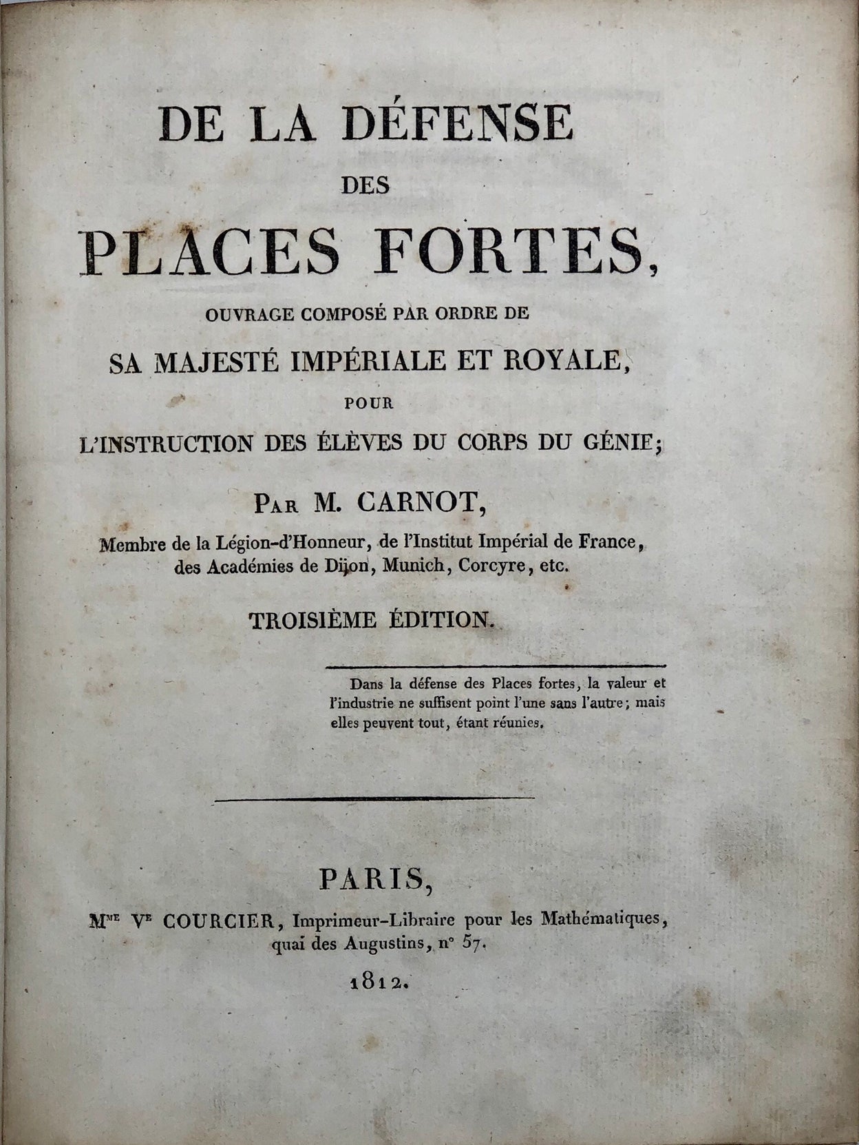 De La Défense des Places Fortes,