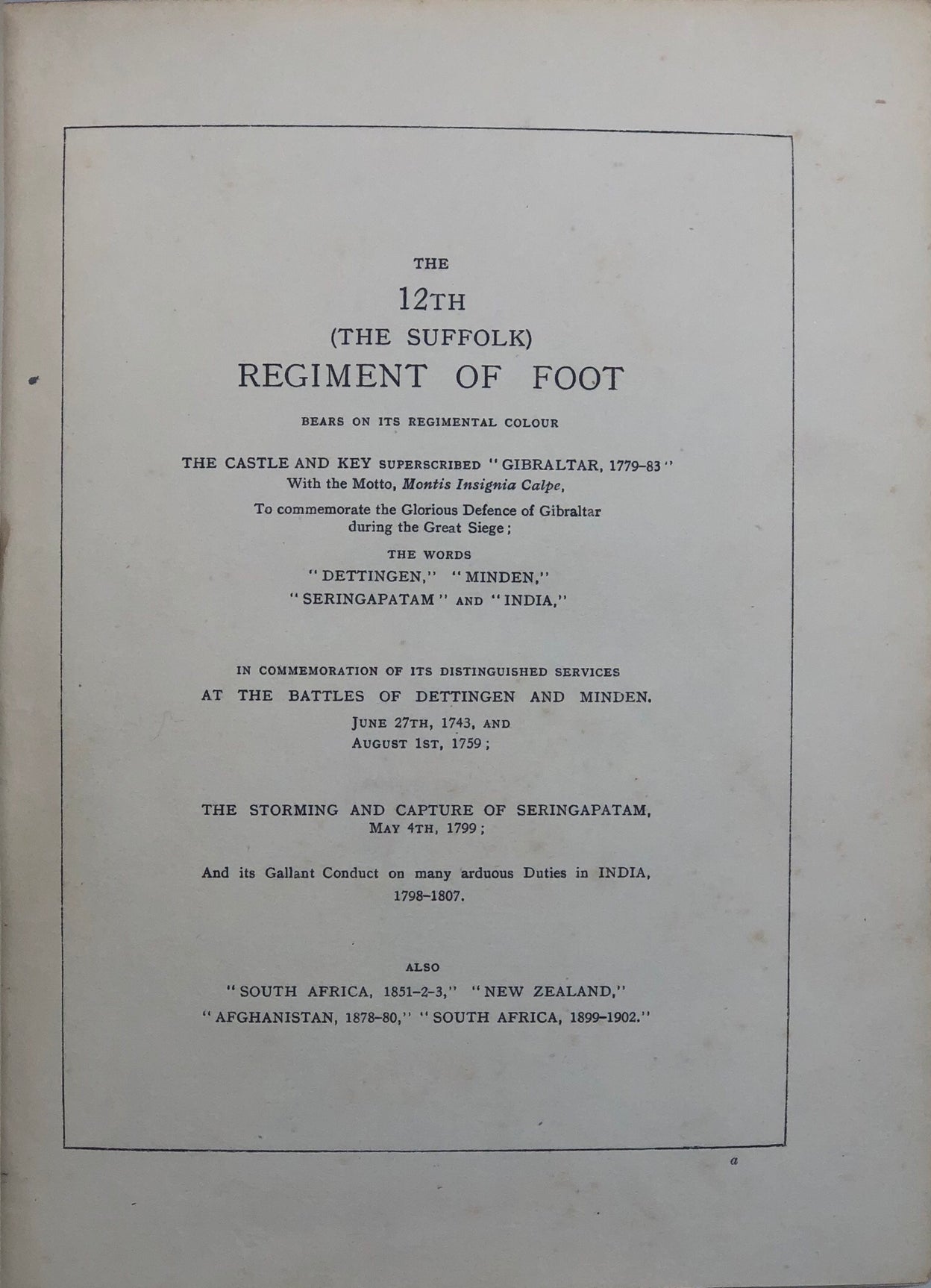 History of the 12th. (The Suffolk Regiment), 1685-1913.