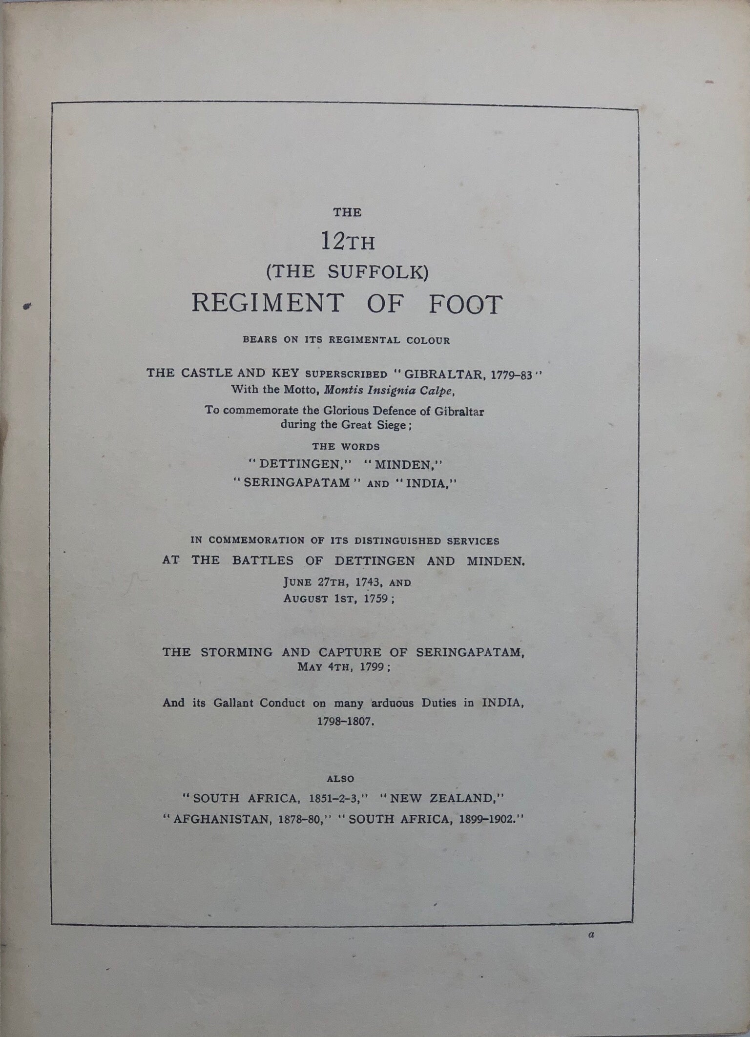 History of the 12th. (The Suffolk Regiment), 1685-1913.