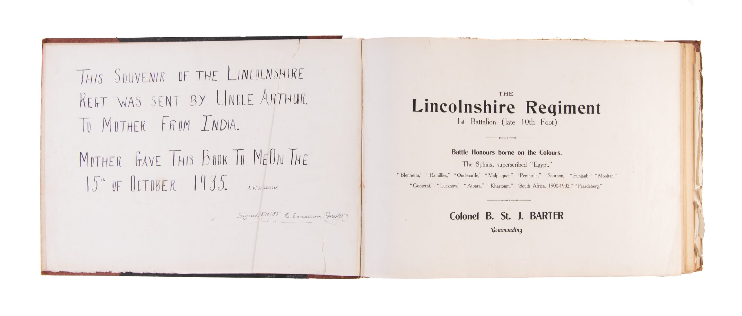 A Pictorial Souvenir and History of the 1st Battalion Lincolnshire Regiment, Poona, India, 1909.