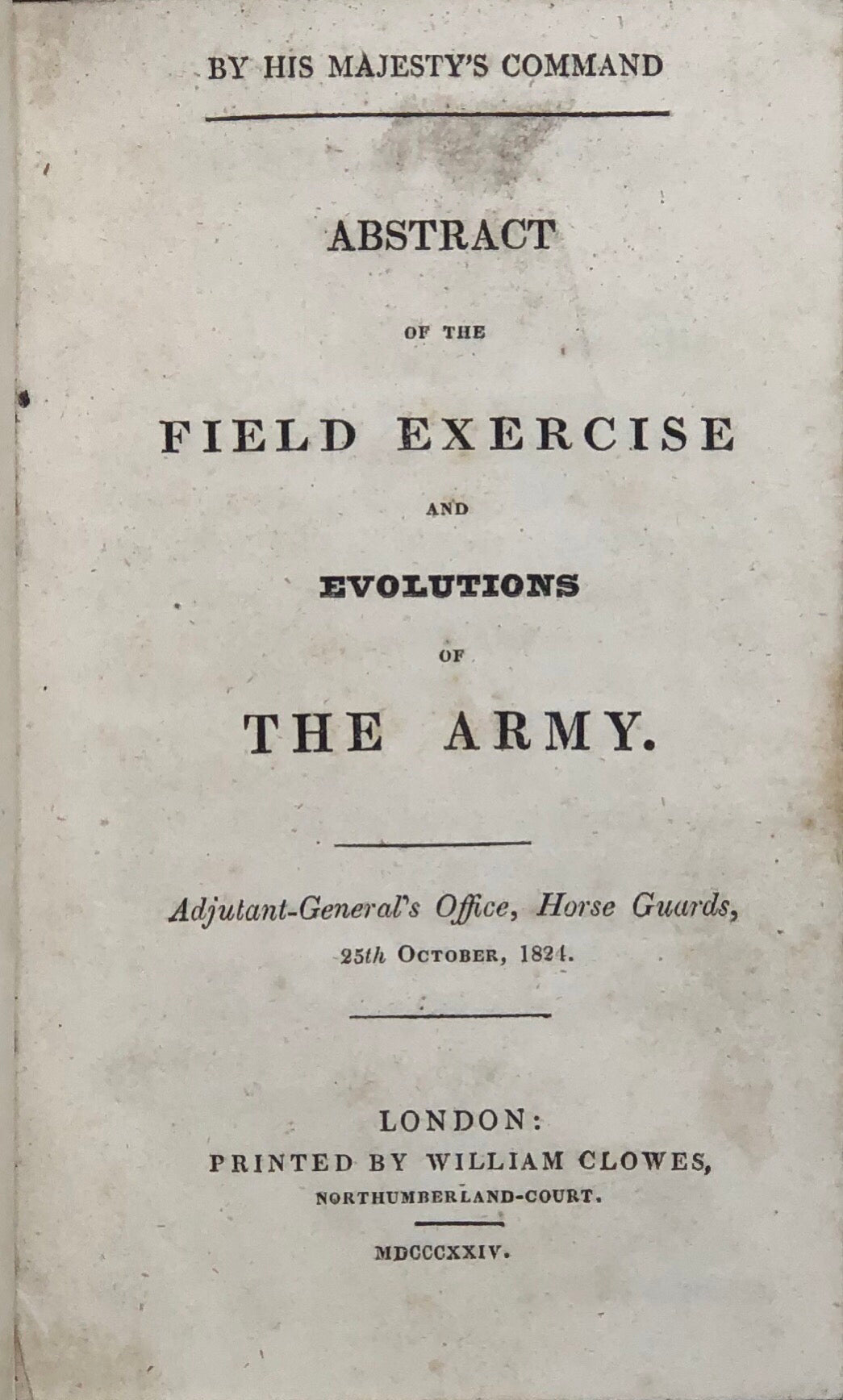 Abstract of the Field Exercise and Evolutions of the Army.