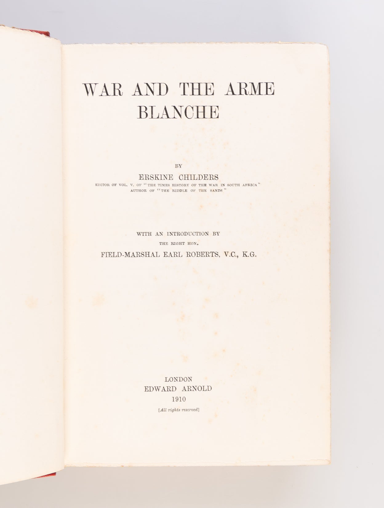 War and the Arme Blanche.