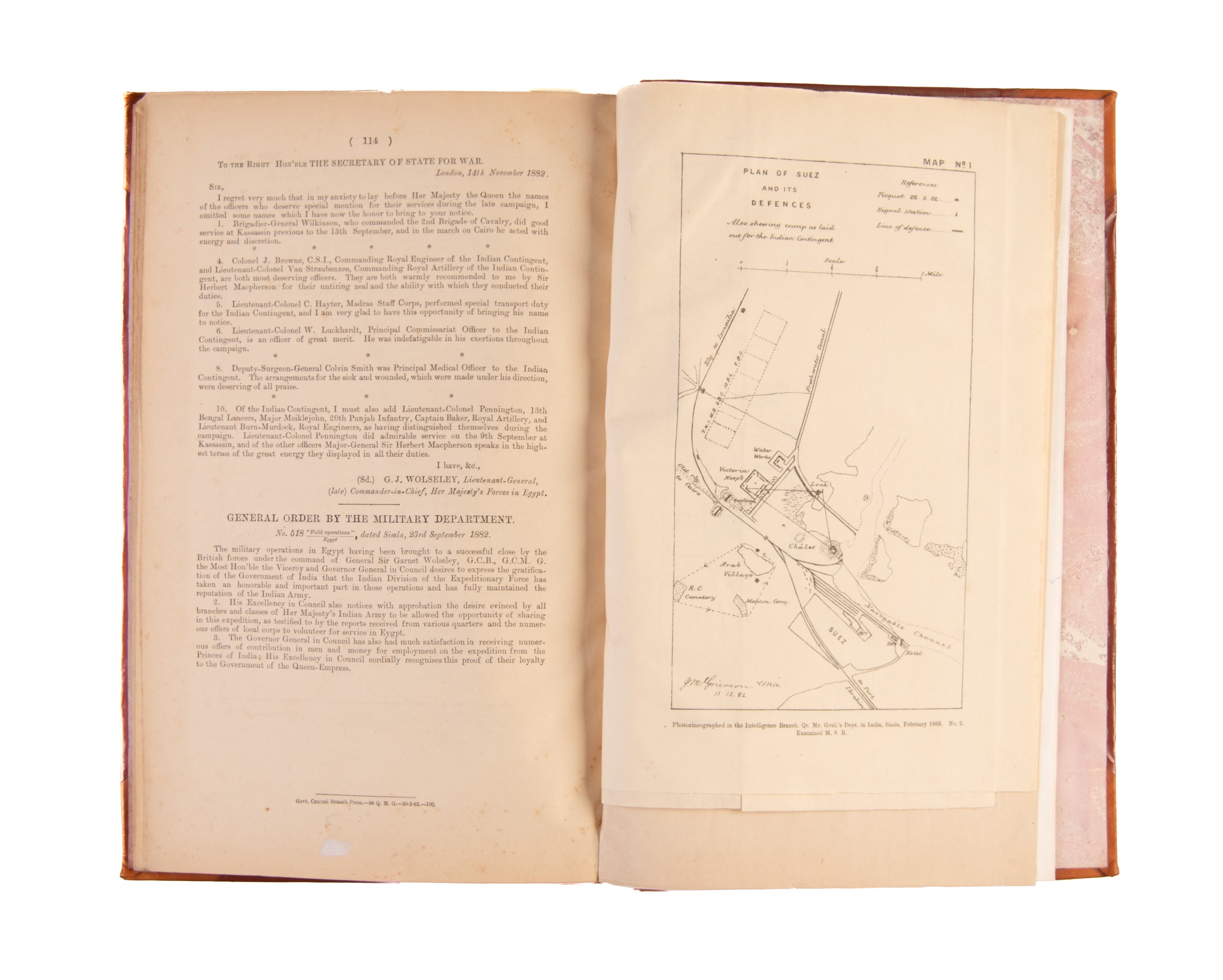 Précis of the Arrangement connected with the Despatch of the Indian Contingent to Egypt and of its Operations in that Country, 1882.