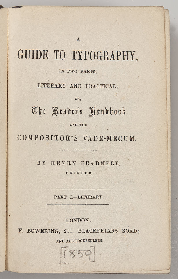 A Guide to Typography, in two parts.