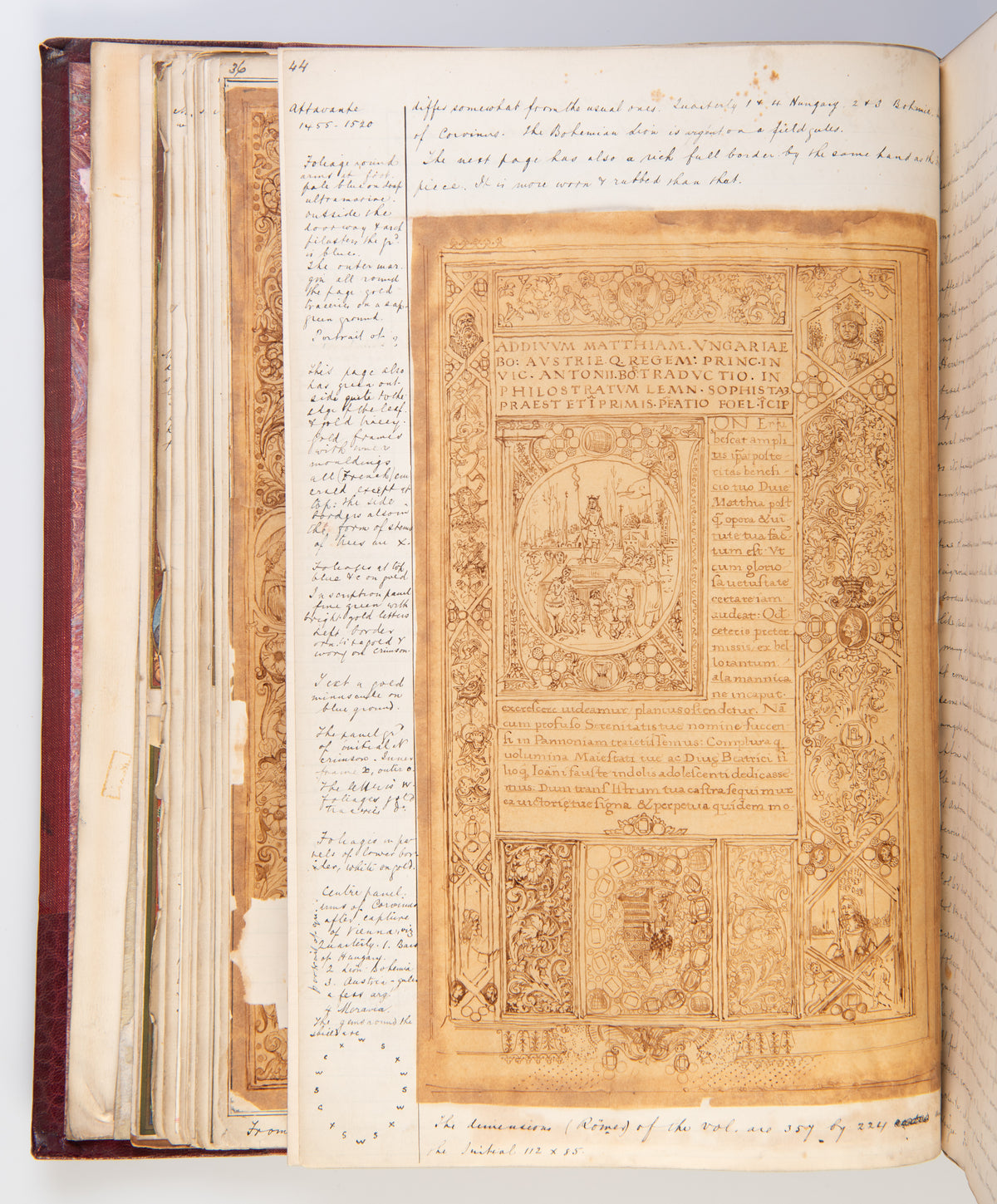 A large album compiled by William Charles Fewtrell of the writing & notes of J. W. Bradley 'On Attavante & The Florentine School of Miniature', accompanied by numerous drawings, watercolours, photographs and cuttings.