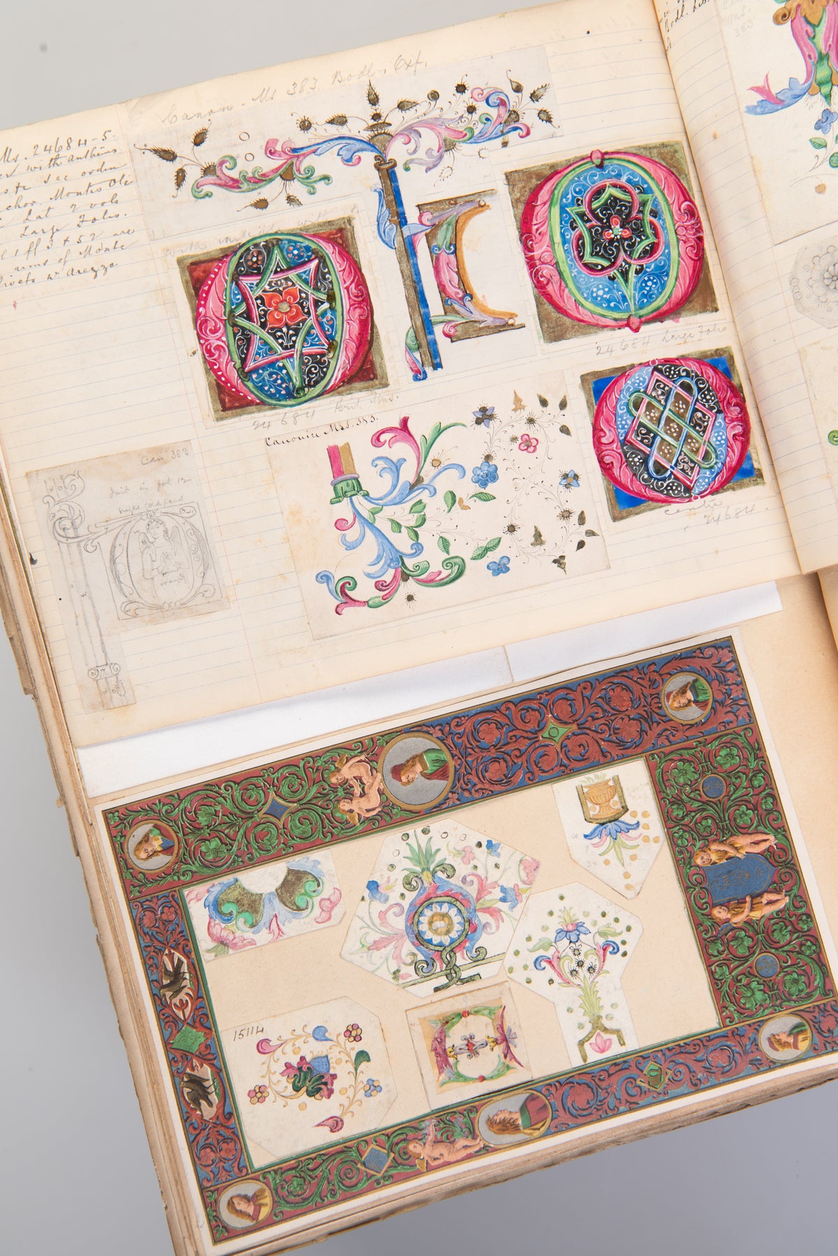 A large album compiled by William Charles Fewtrell of the writing & notes of J. W. Bradley 'On Attavante & The Florentine School of Miniature', accompanied by numerous drawings, watercolours, photographs and cuttings.