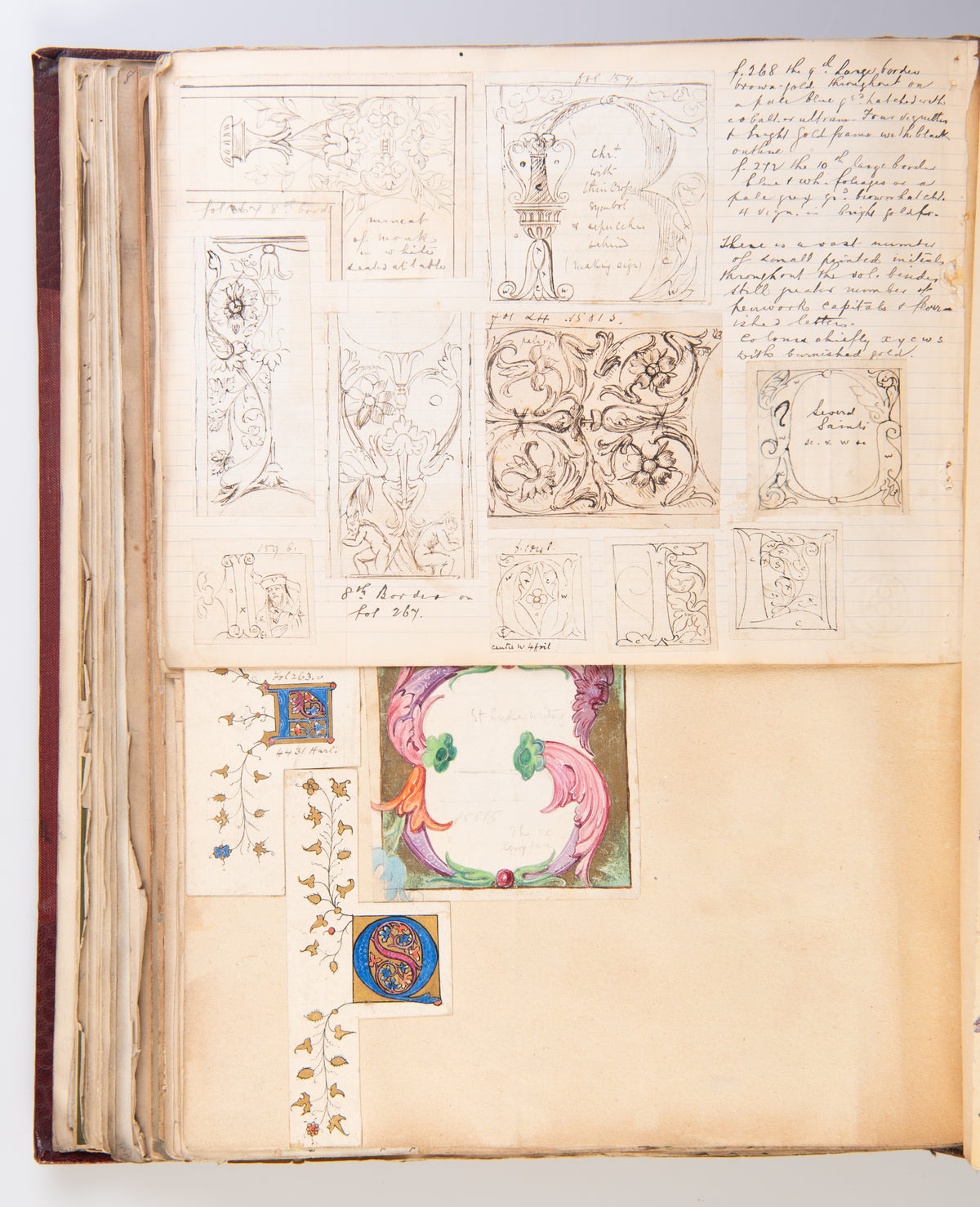 A large album compiled by William Charles Fewtrell of the writing & notes of J. W. Bradley 'On Attavante & The Florentine School of Miniature', accompanied by numerous drawings, watercolours, photographs and cuttings.
