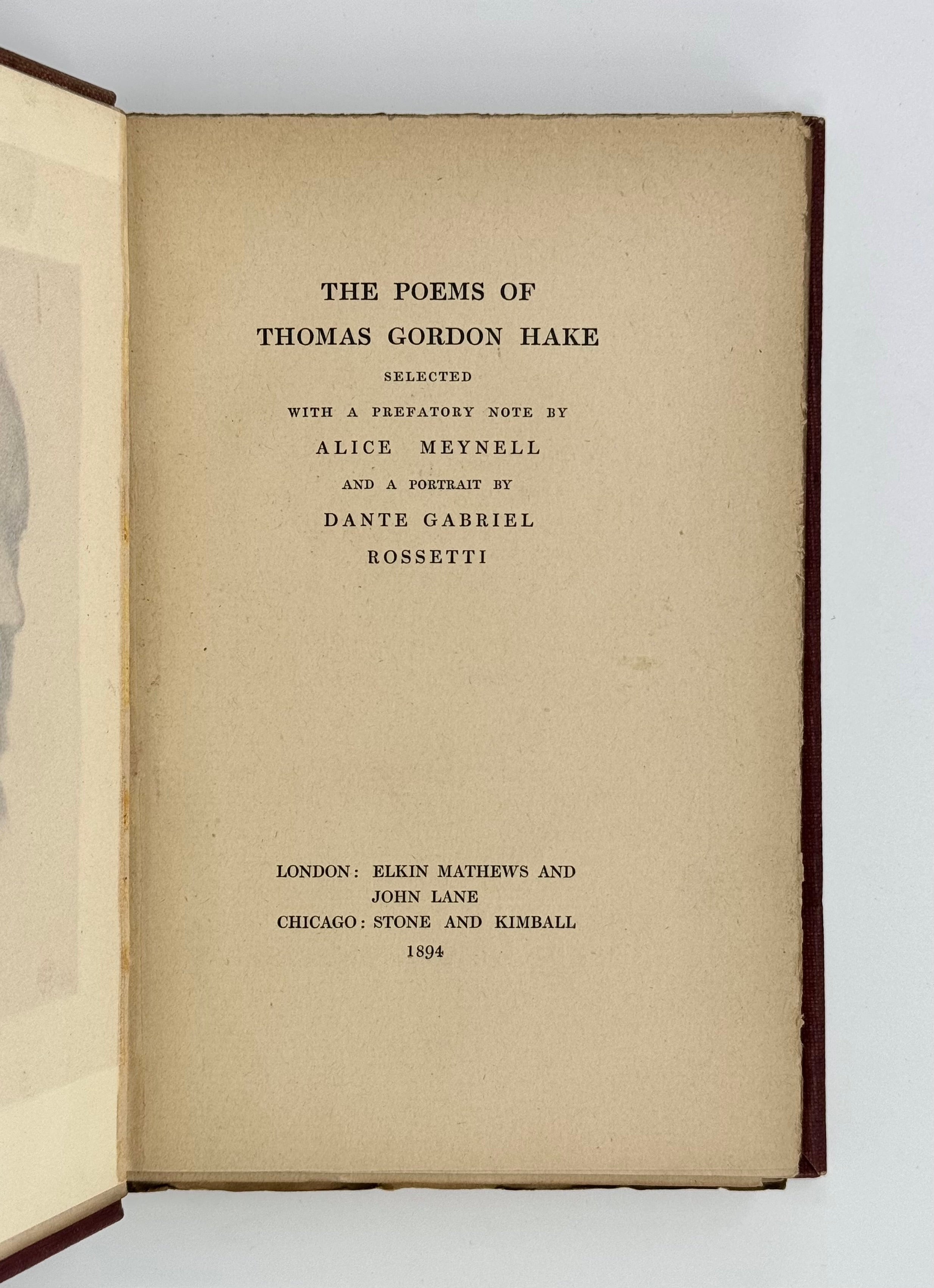 The Poems of Thomas Gordon Hake