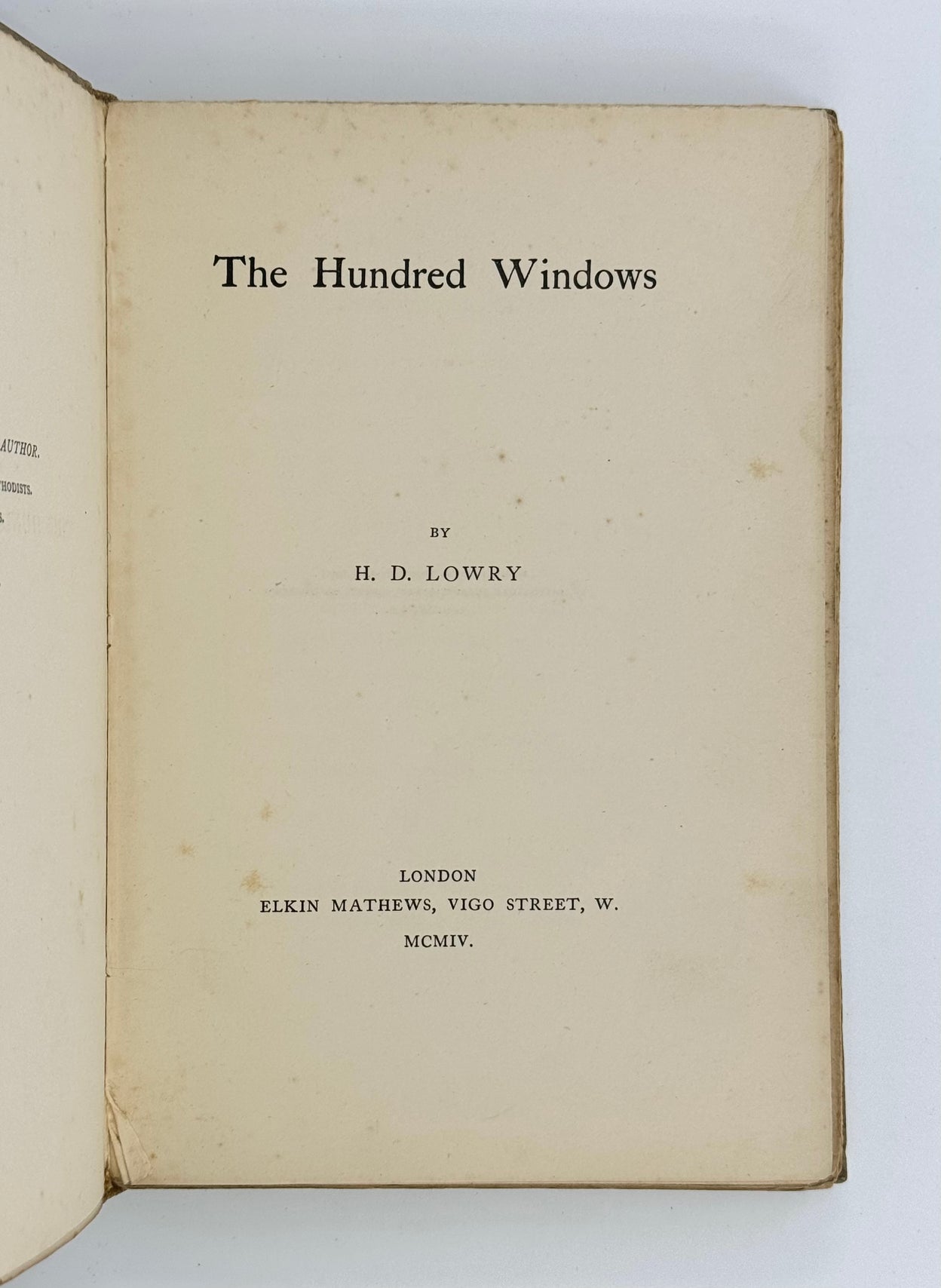 The Hundred Windows.