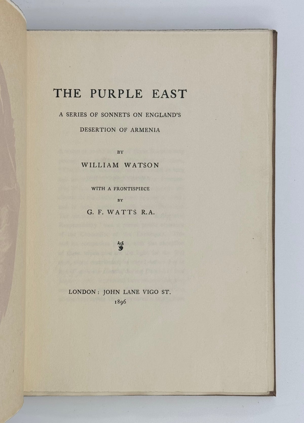 The Purple East: A Series of Sonnets on England's Desertion of Armenia.