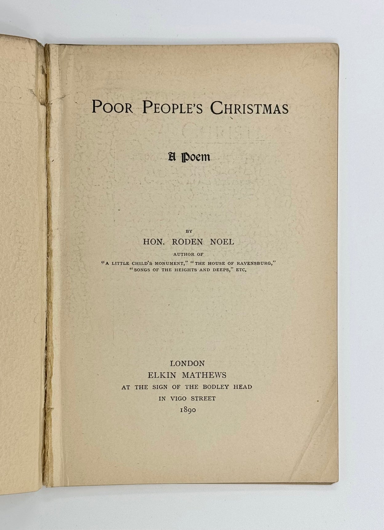 Poor People's Christmas. A Poem.