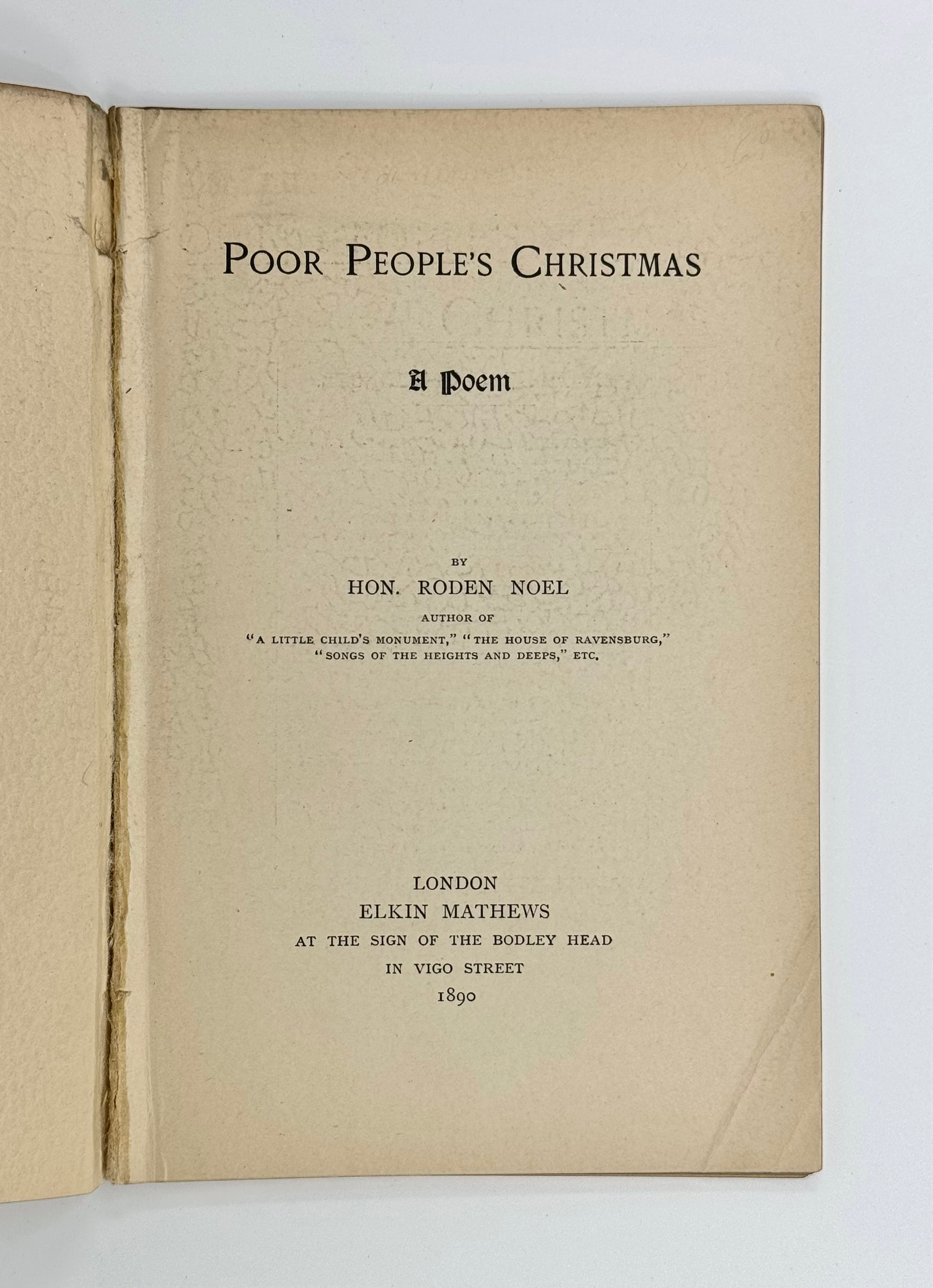 Poor People's Christmas. A Poem.