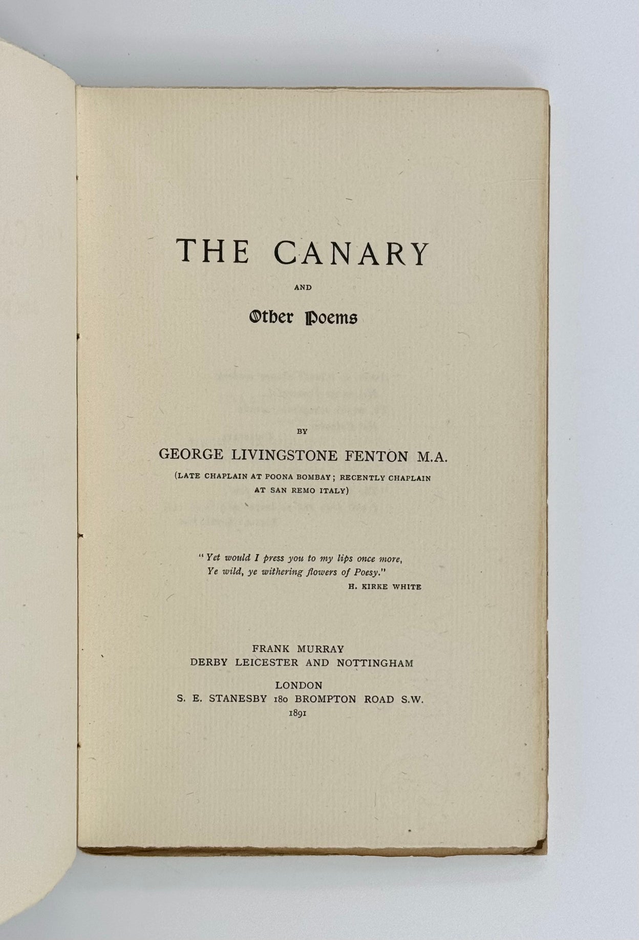 The Canary and Other Poems.