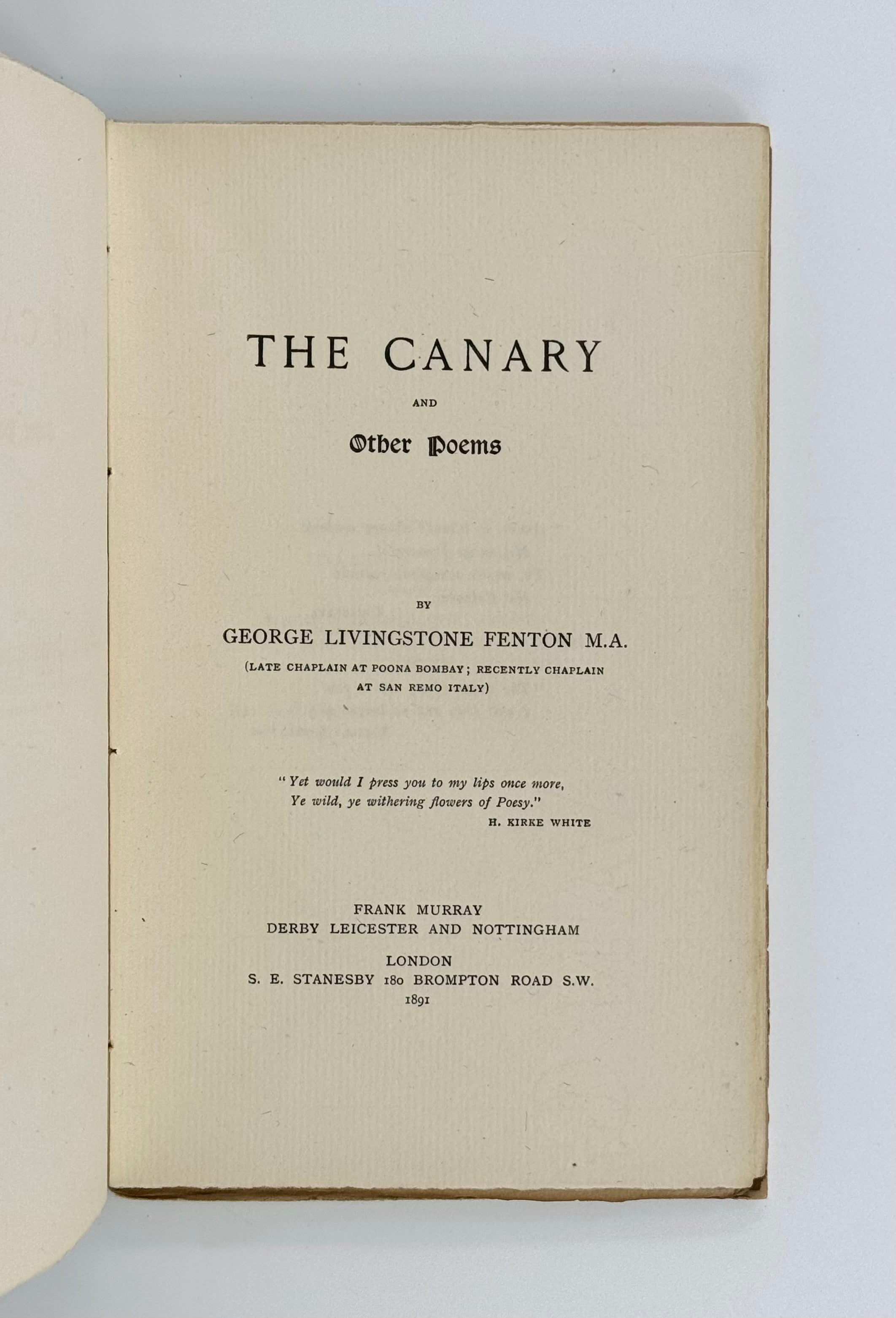 The Canary and Other Poems.