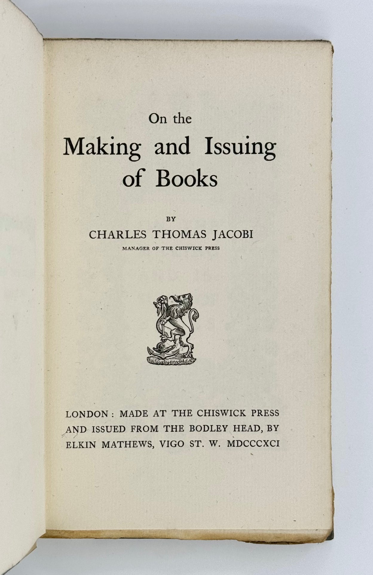 On the Making and Issuing of Books.