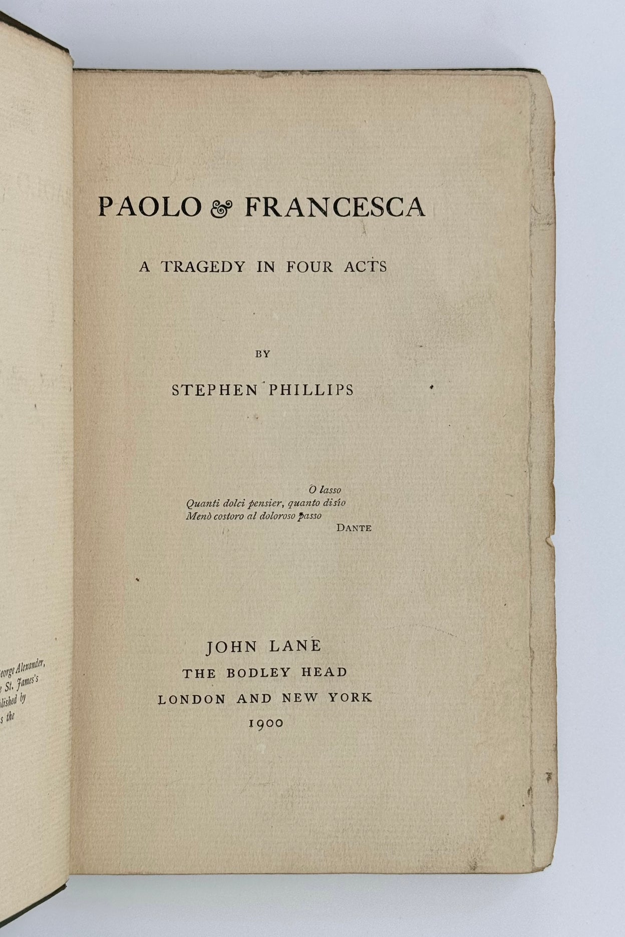 Paolo & Francesca: A Tragedy in Four Acts.