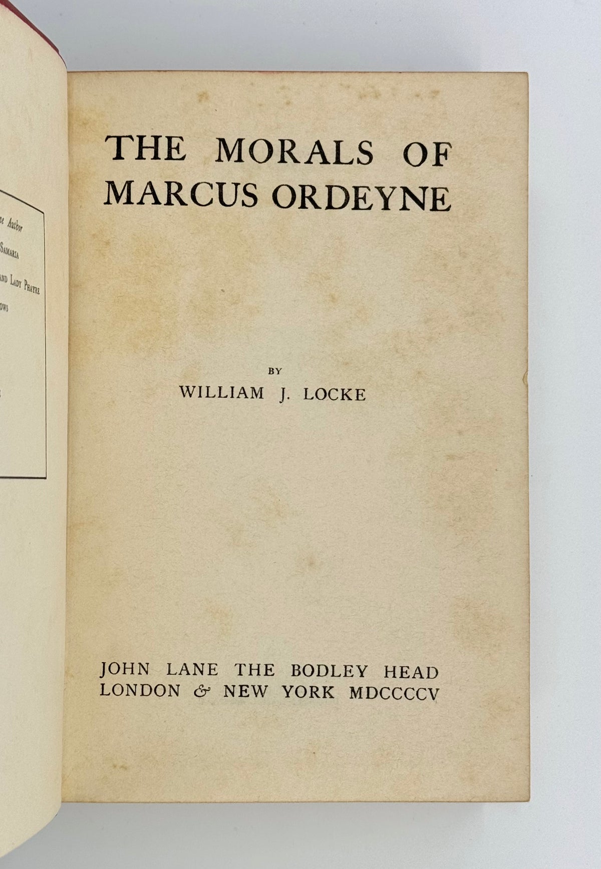 The Morals of Marcus Ordeyne.