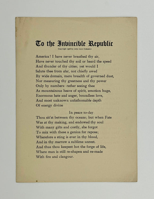 To the Invincible Republic.
