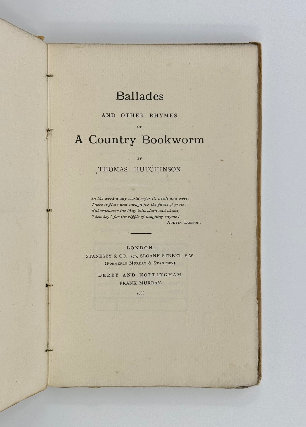 Ballades and Other Rhymes of a Country Bookworm.