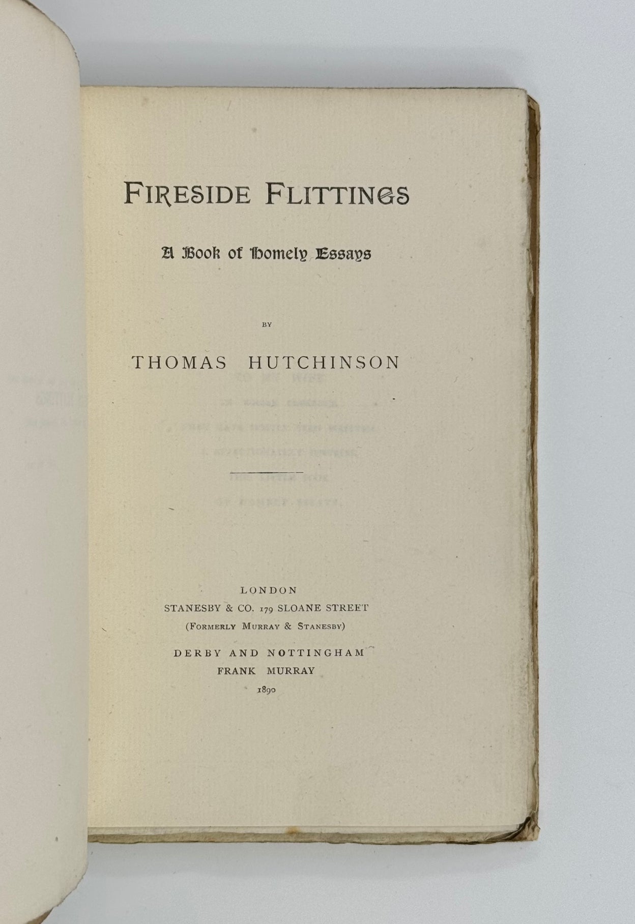 Fireside Flittings. A Book of Homely Essays.