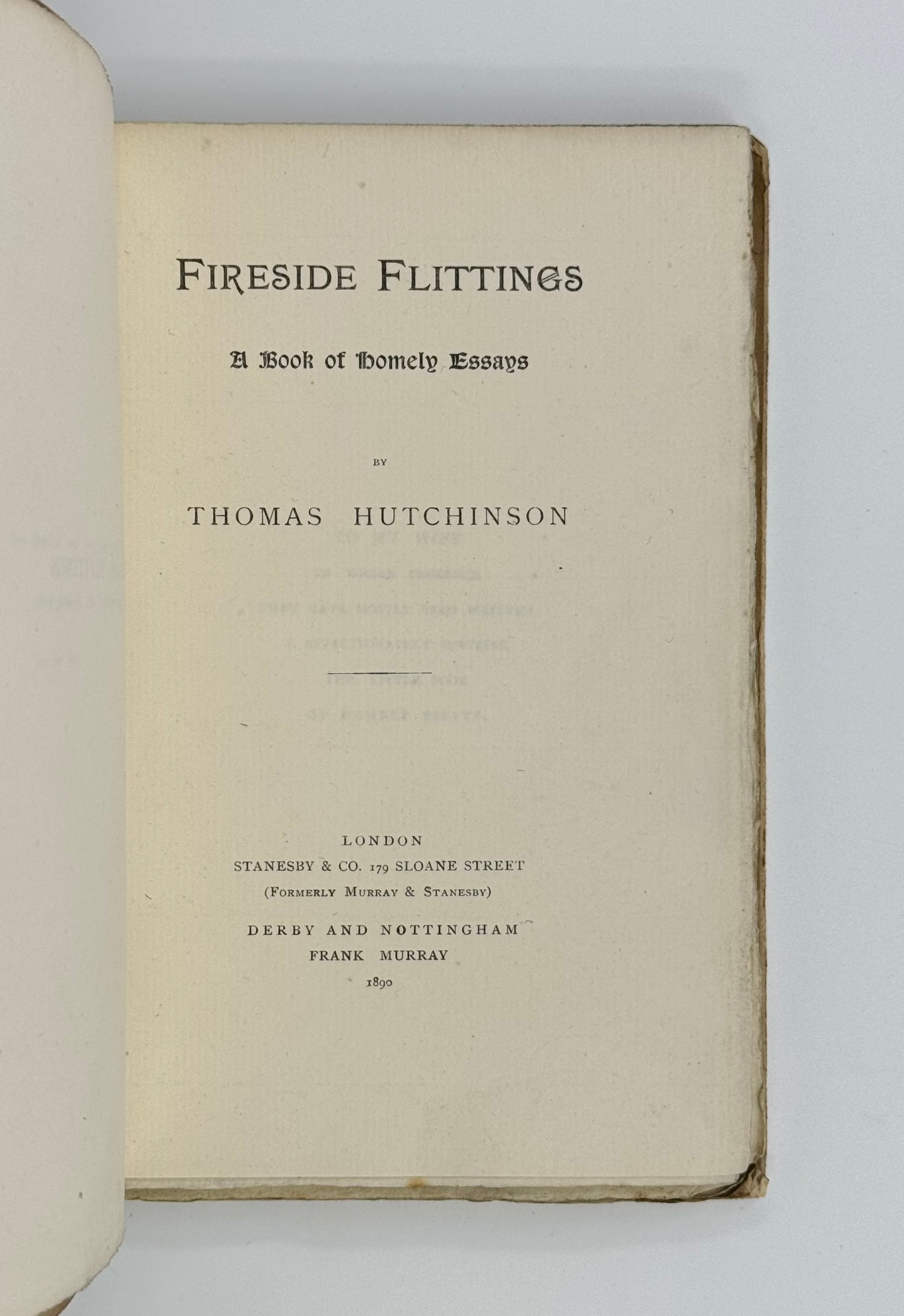 Fireside Flittings. A Book of Homely Essays.