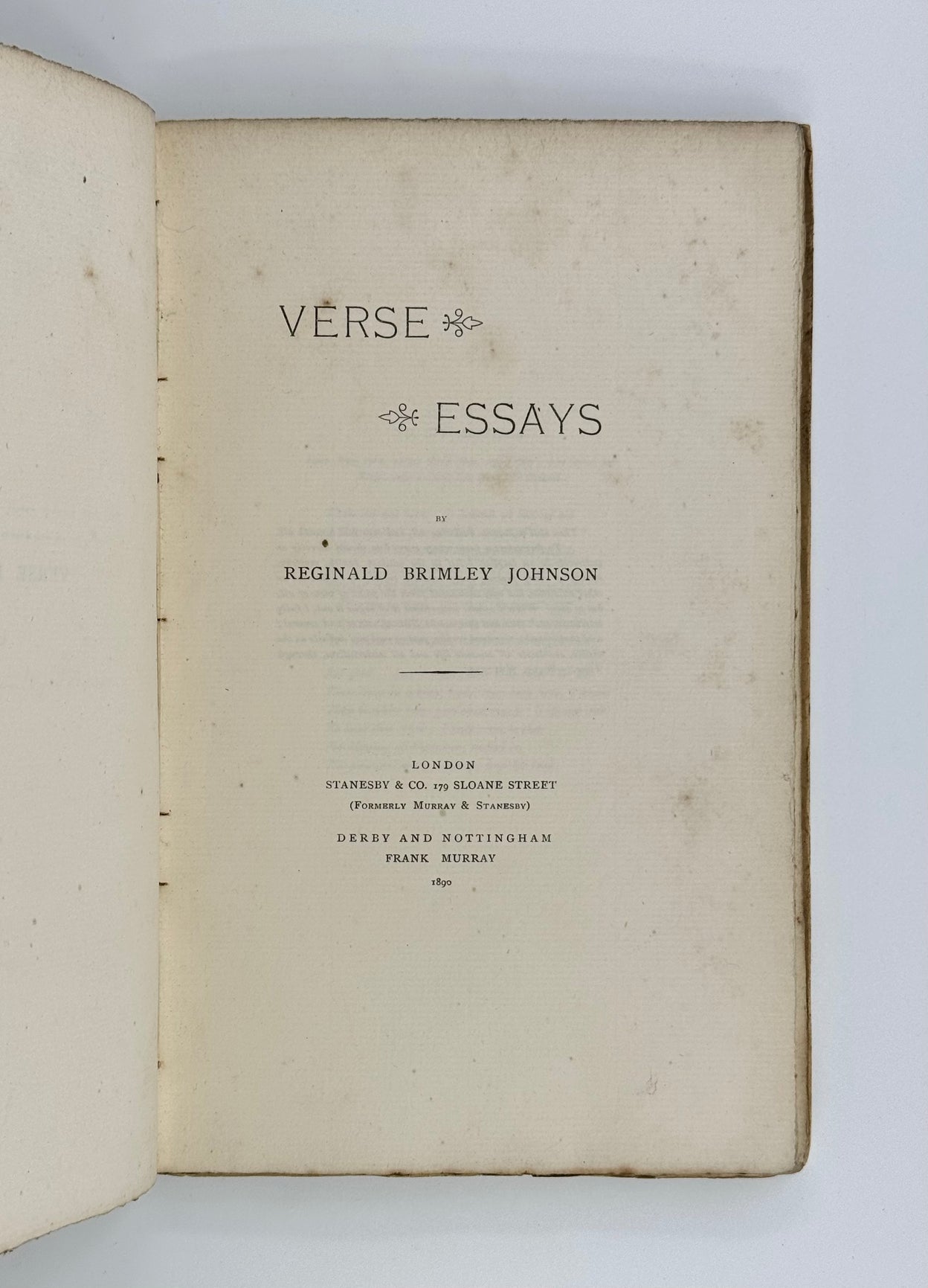 Verse Essays.