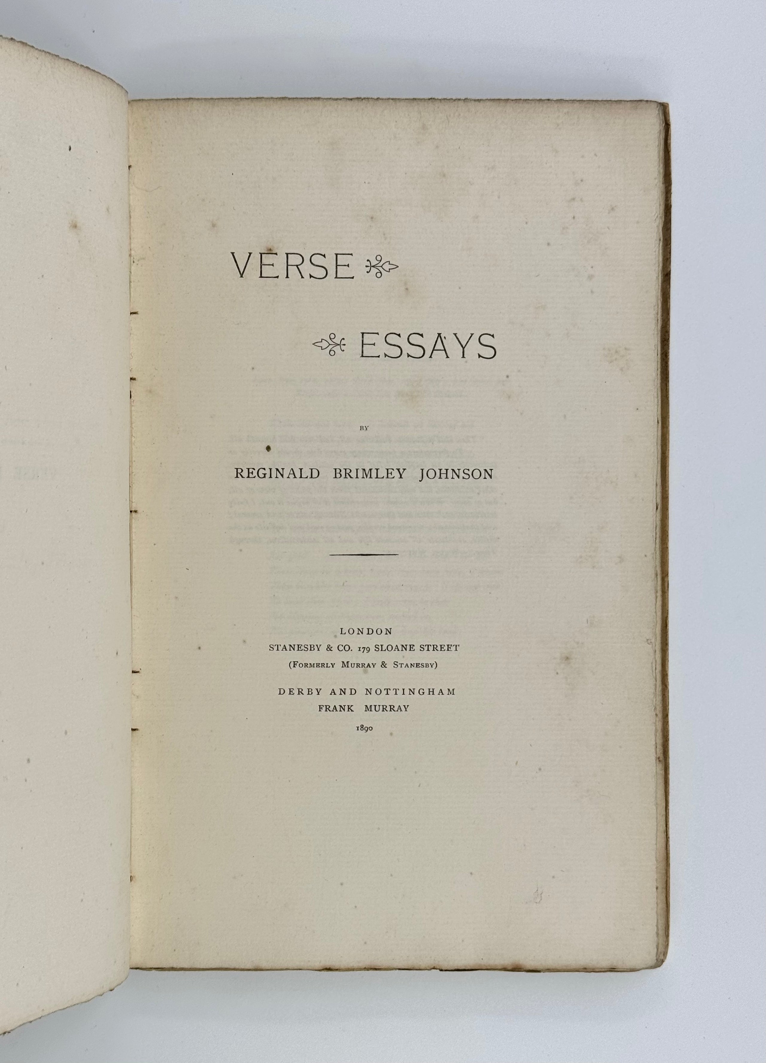 Verse Essays.
