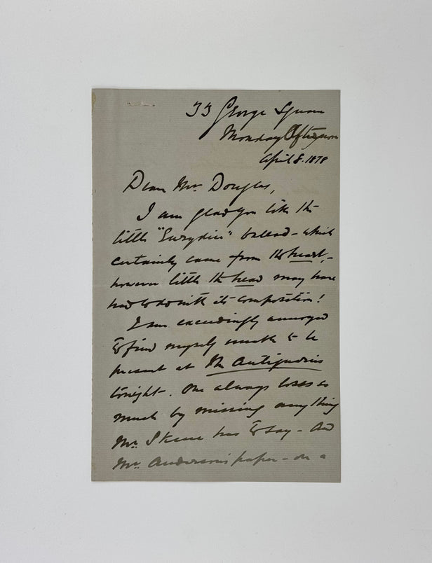 Autograph Letter Signed to David Douglas,