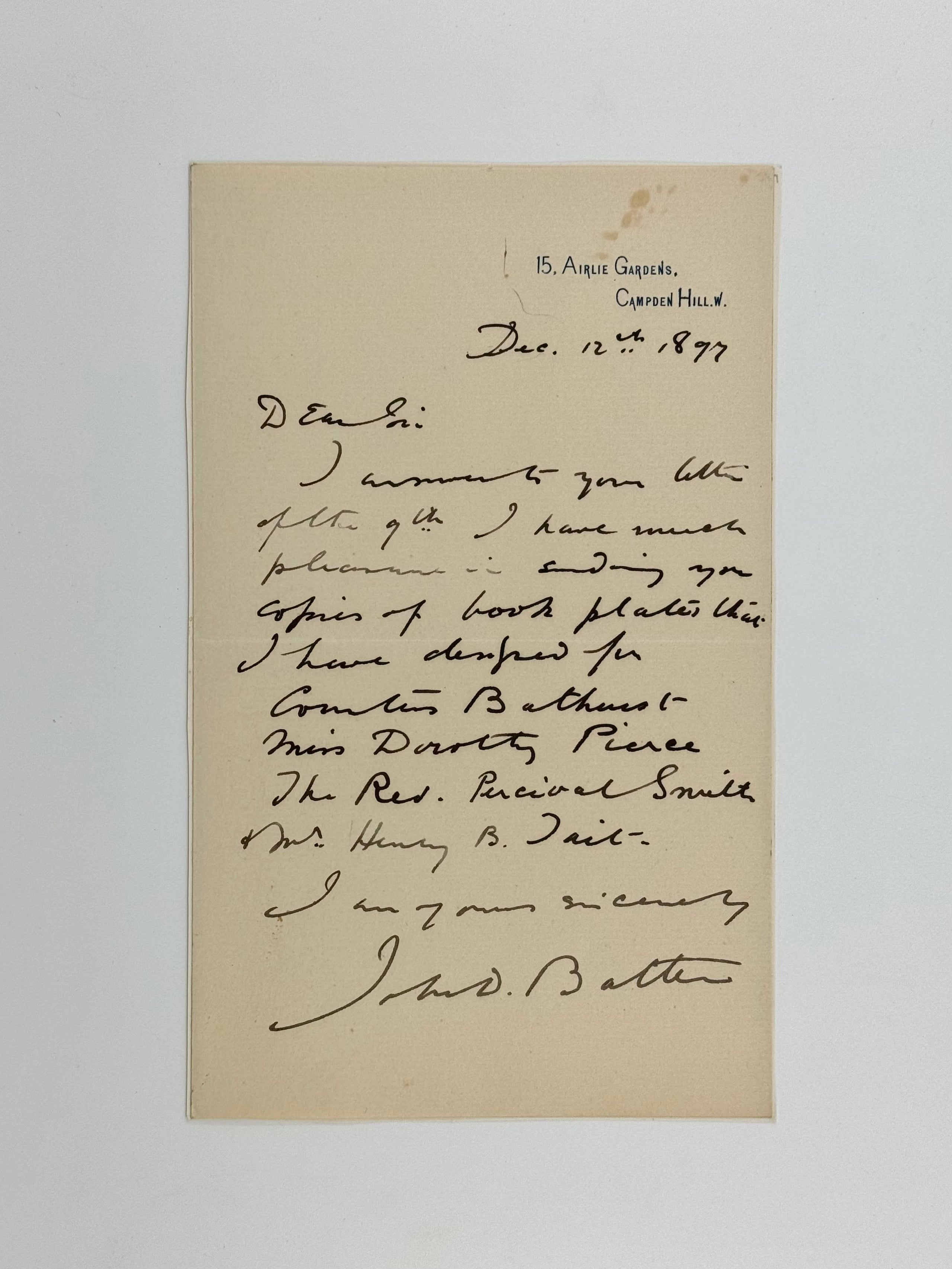 Autograph Letter Signed