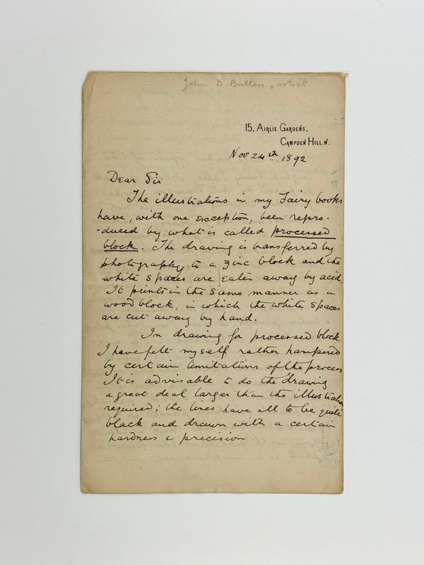 Autograph Letter Signed (“Dear Sir”). 4pp, 8vo. 24 Nov. 1892.