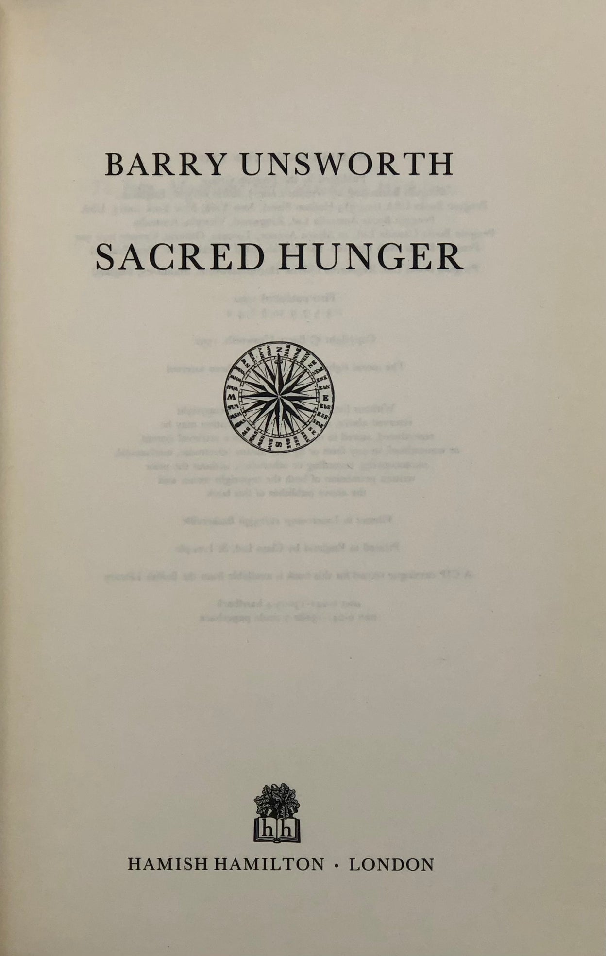 Sacred Hunger.