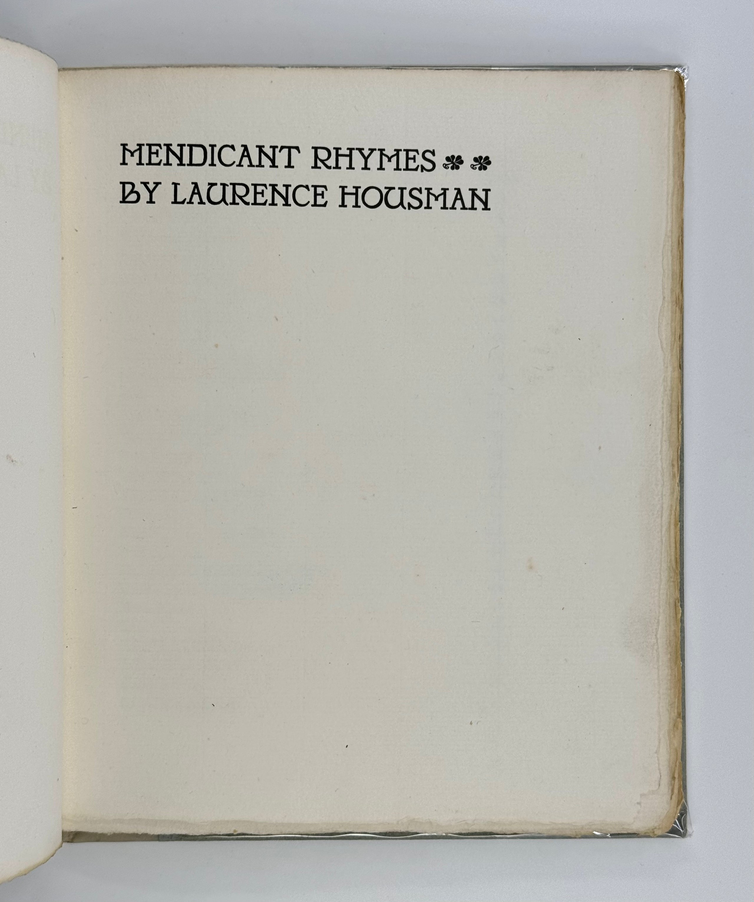 Mendicant Rhymes.