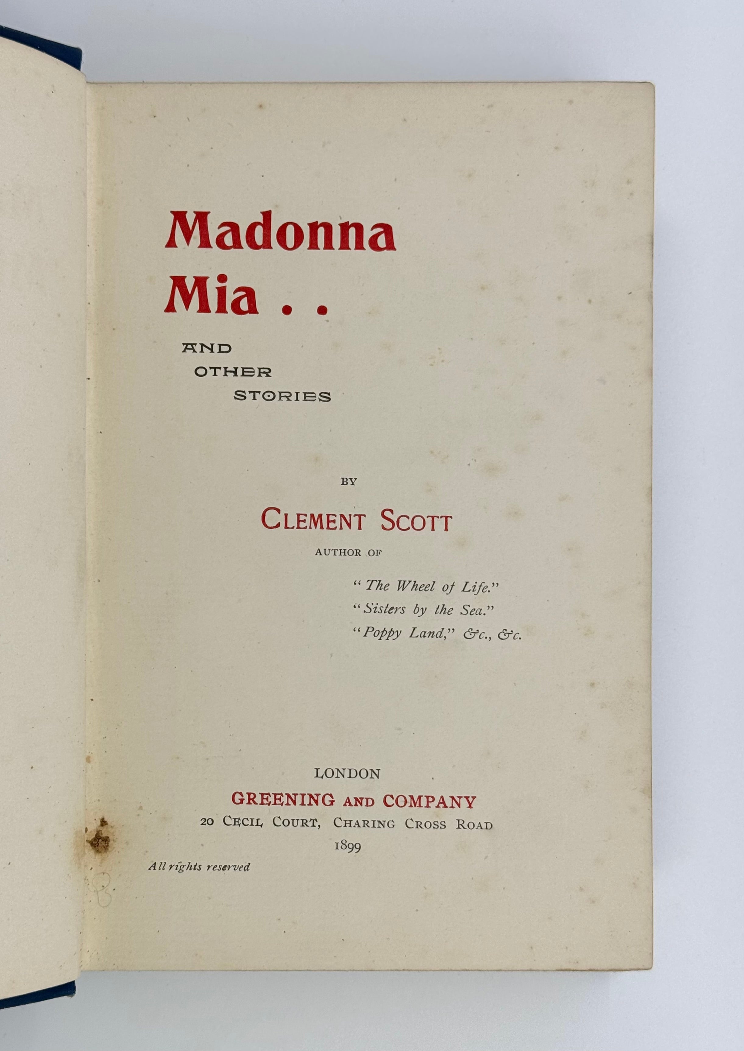 Madonna Mia and Other Stories.
