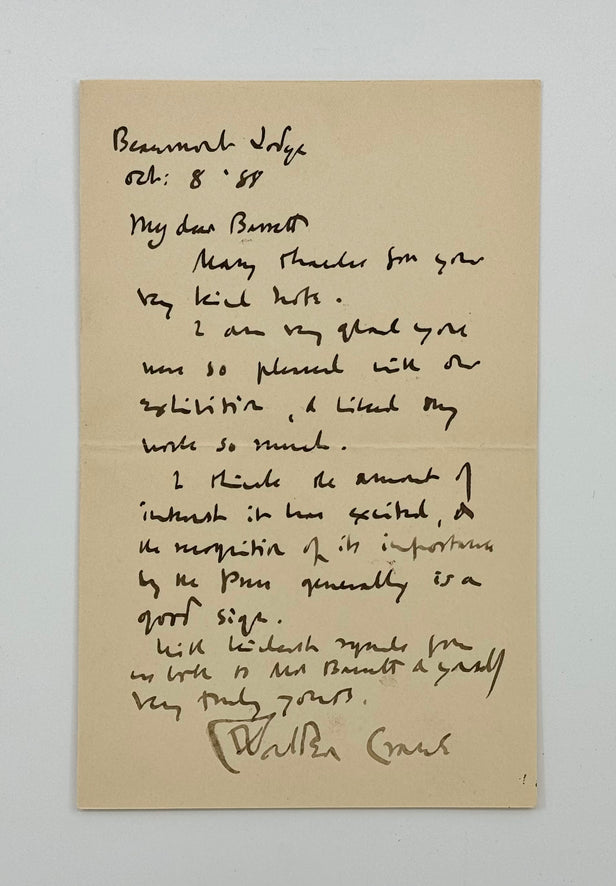 Autograph Letter Signed, to the artist Jerry Barrett.