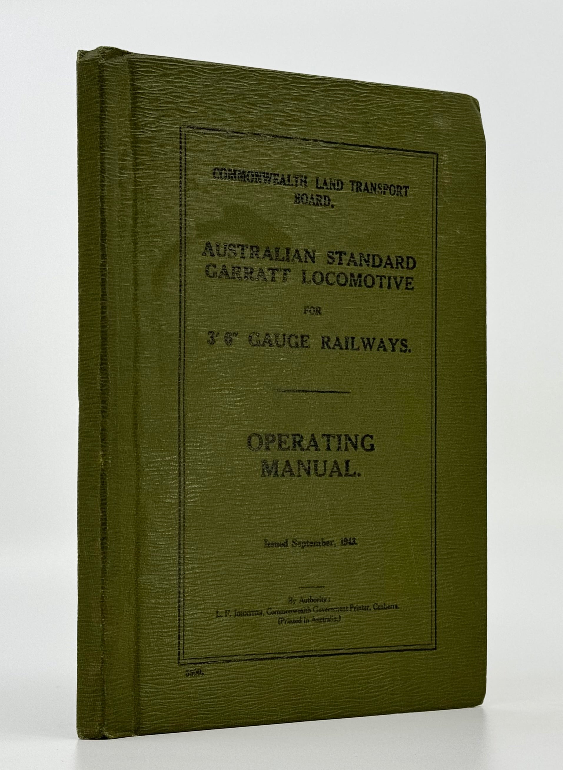 Commonwealth Land Transport Board.  Australian Standard Garratt Locomotive for 3' 6
