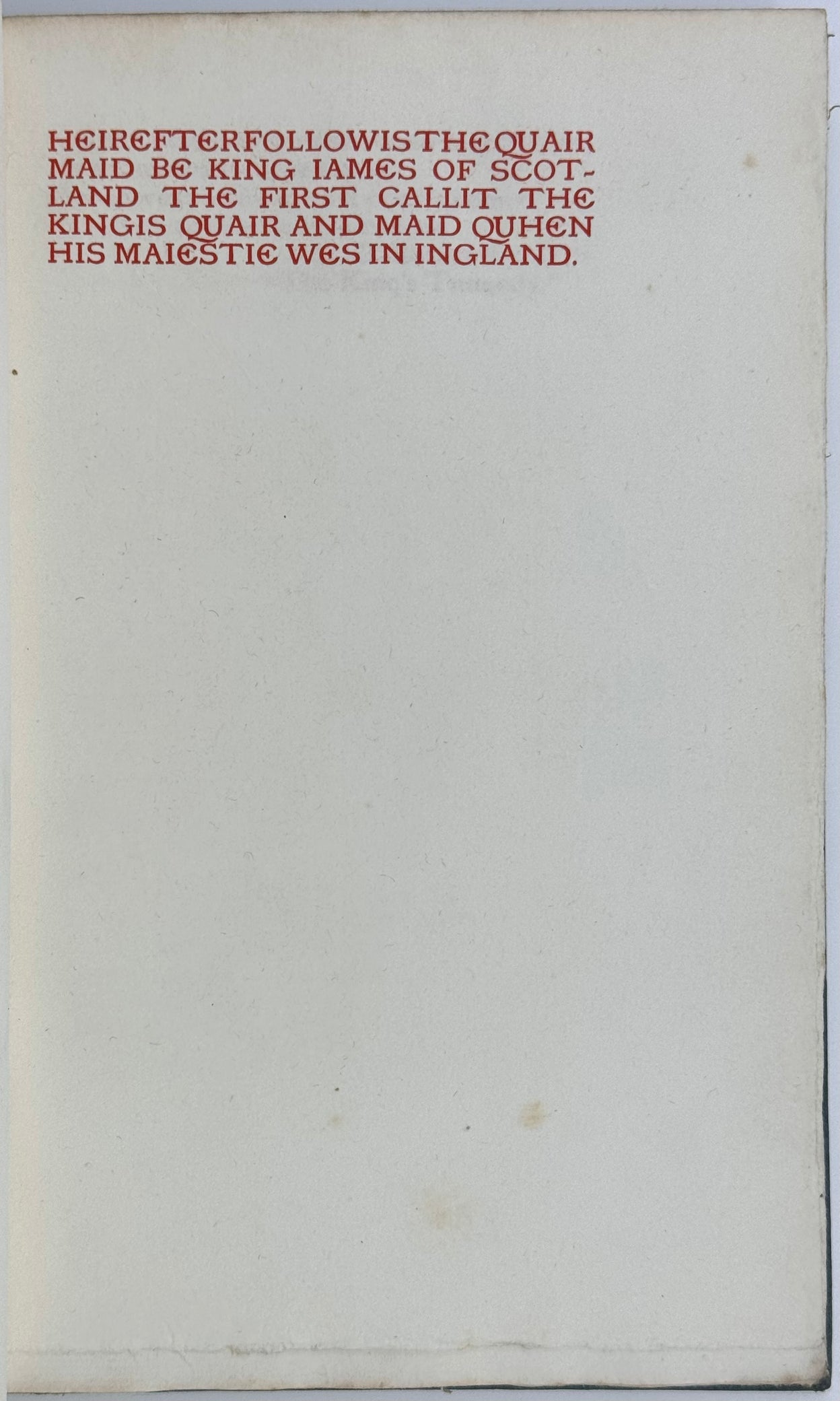 The Kingis Quair. By King James I of Scotland.