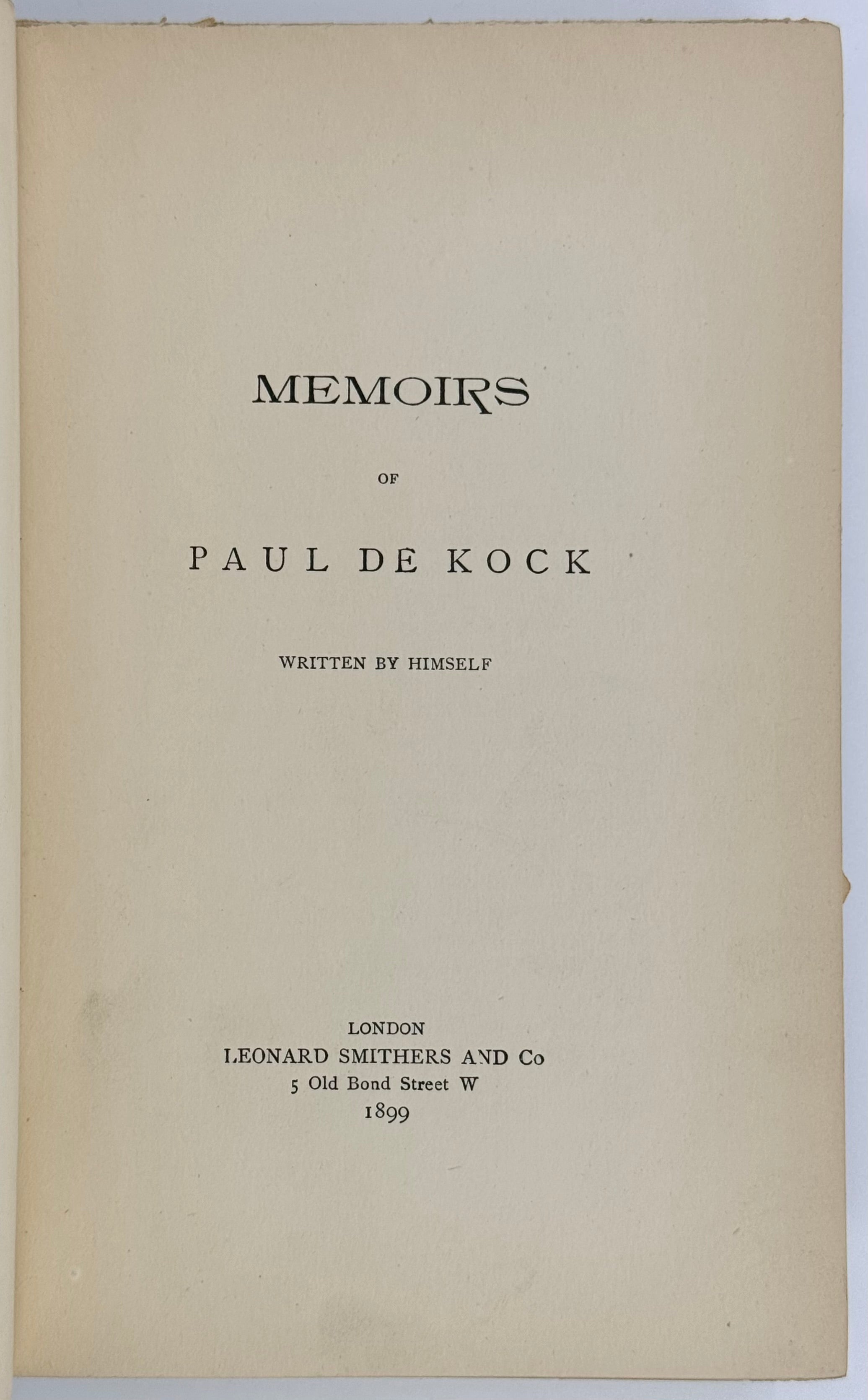 Memoirs of Paul De Kock.