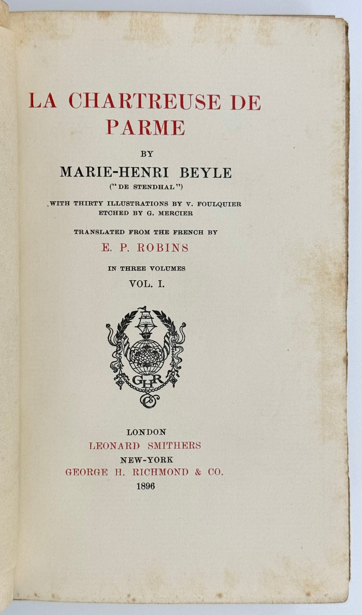 La Chartreuse de Parme.