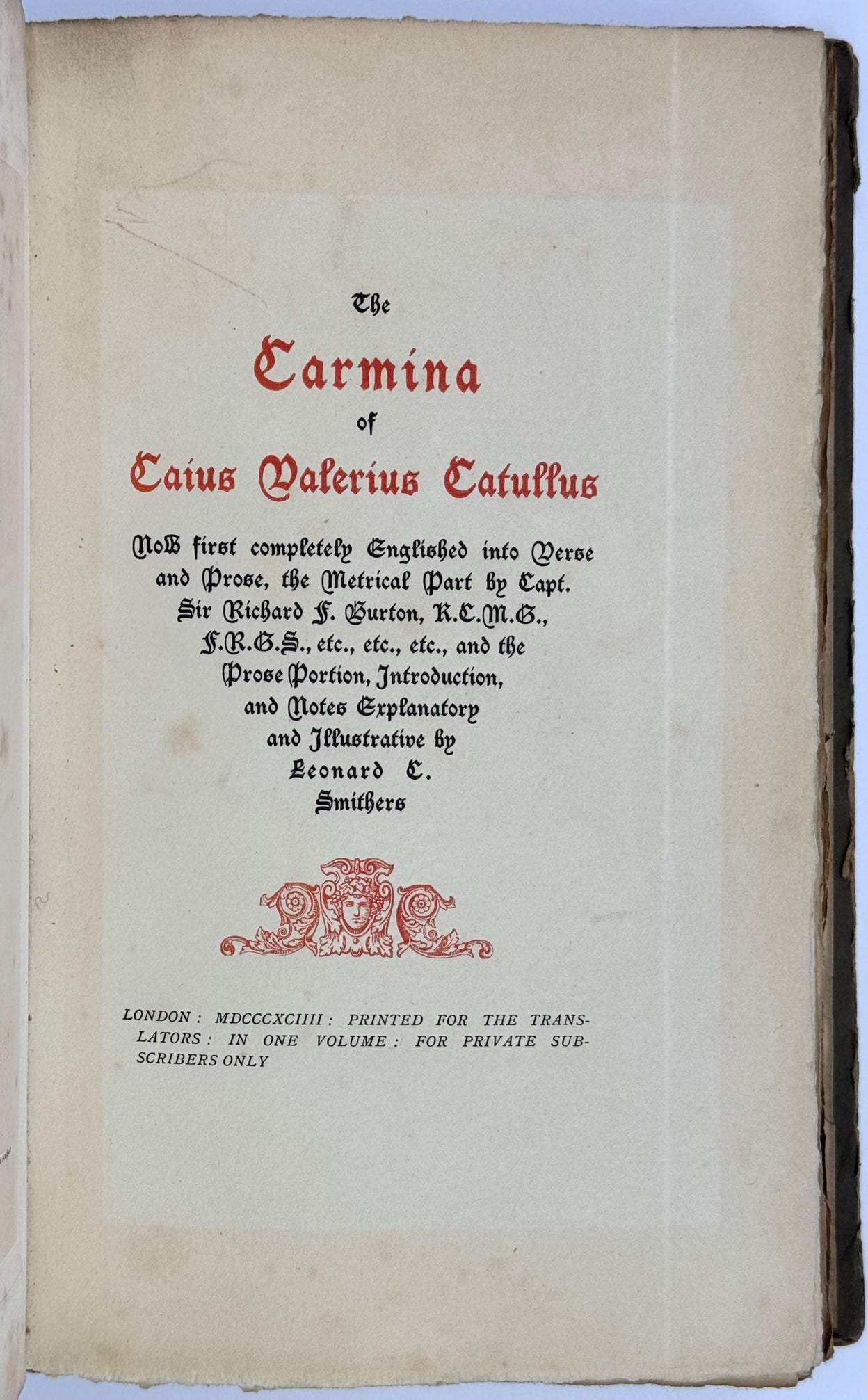 The Carmina of Caius Valerius Catullus.