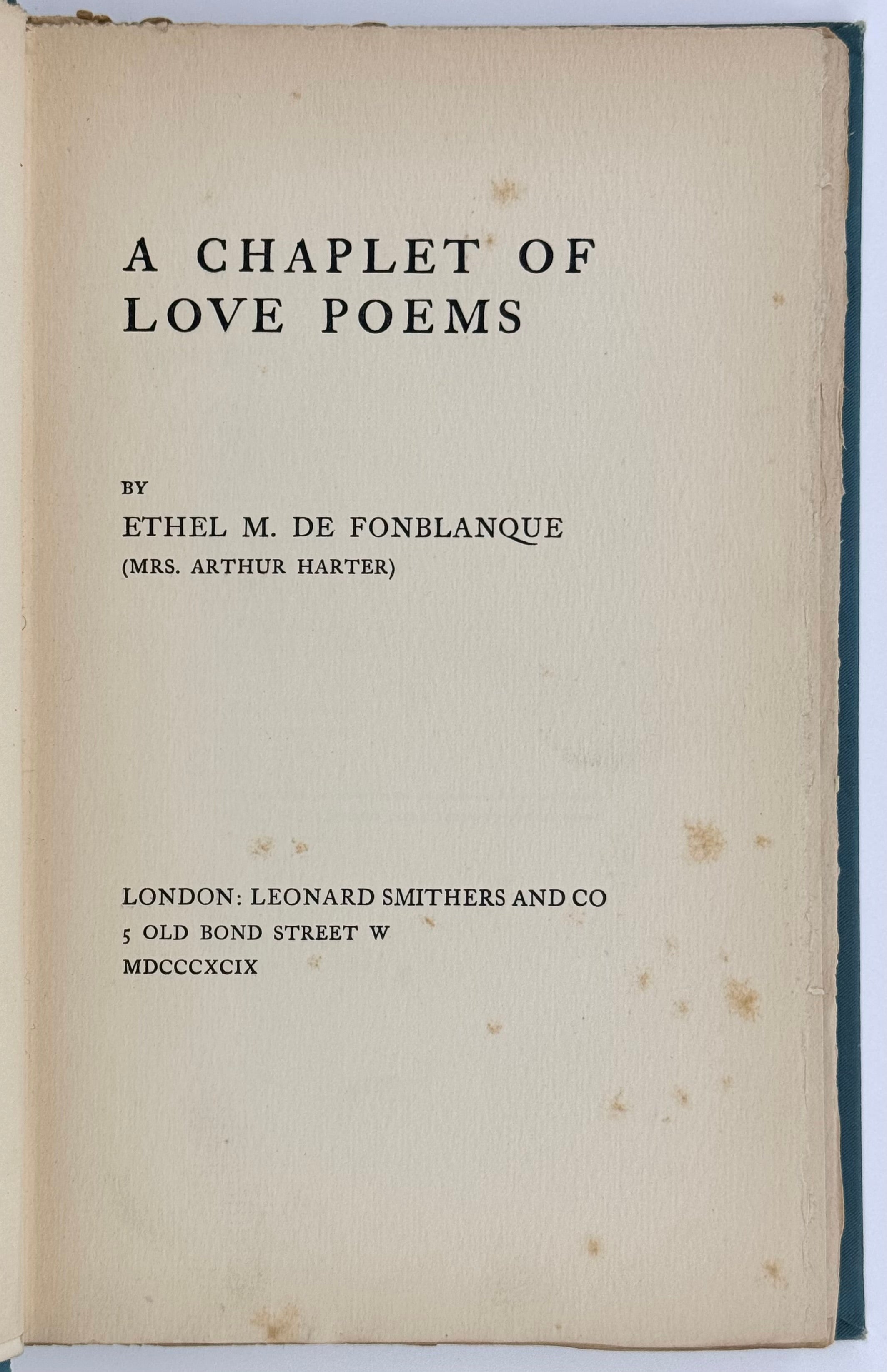 A Chaplet of Love Poems.