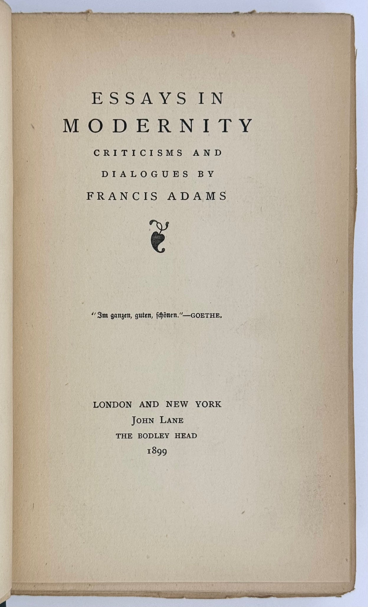 Essays in Modernity: Criticisms and Dialogues.