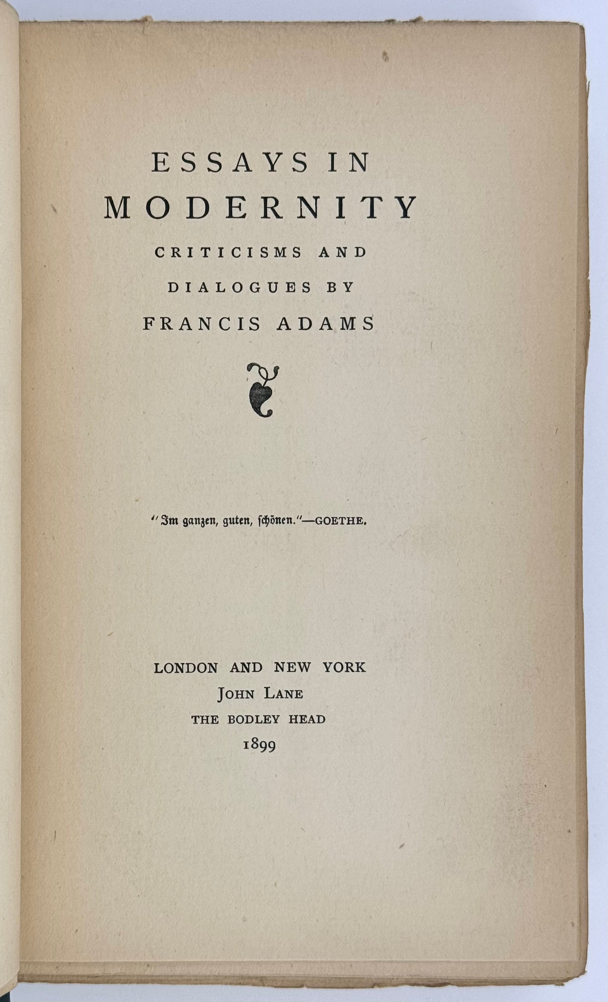 Essays in Modernity: Criticisms and Dialogues.