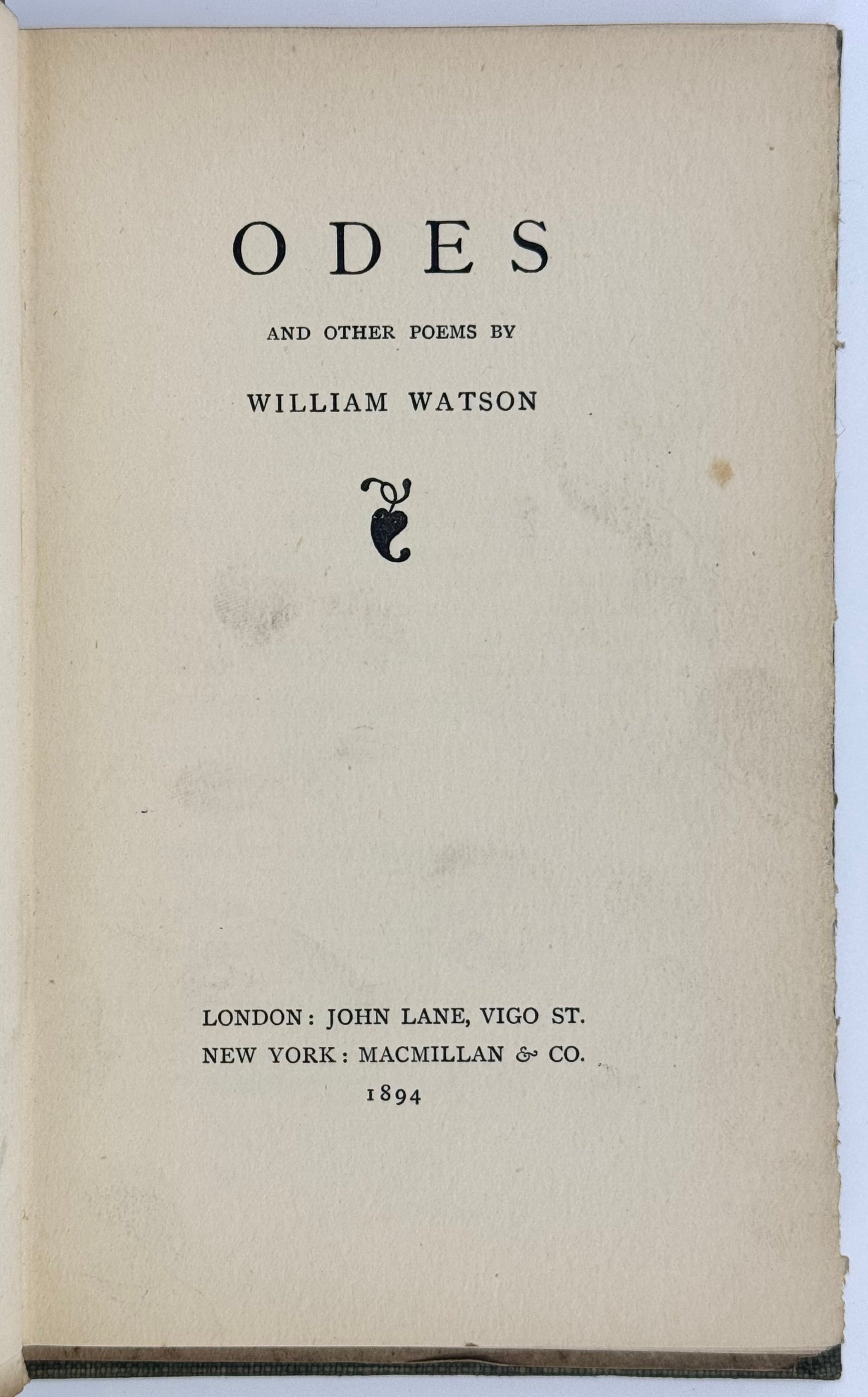 Odes and Other Poems.