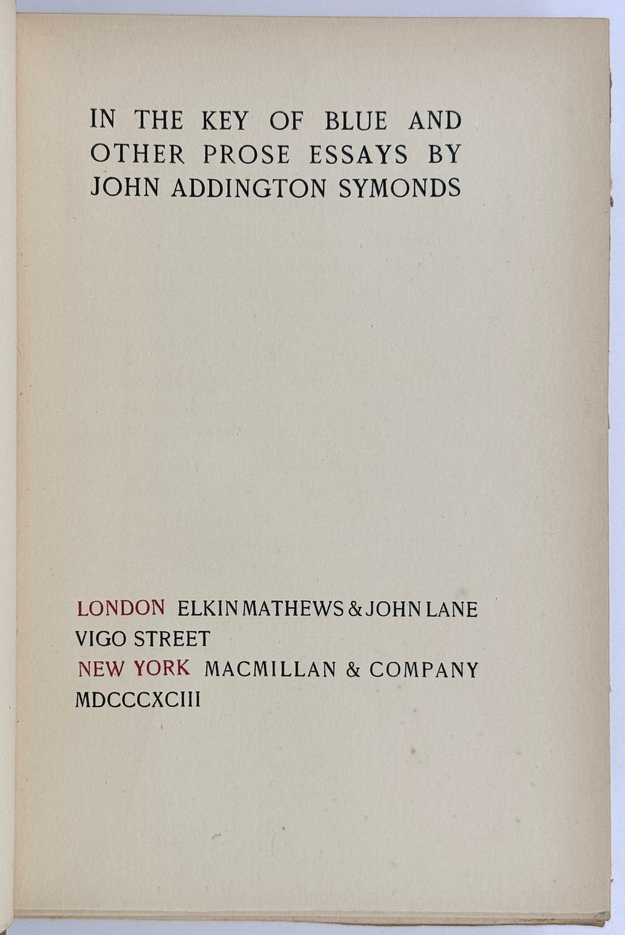 In the Key of Blue and Other Prose Essays.