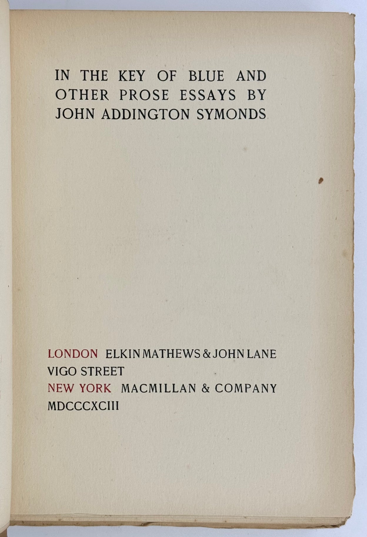In the Key of Blue and Other Prose Essays.
