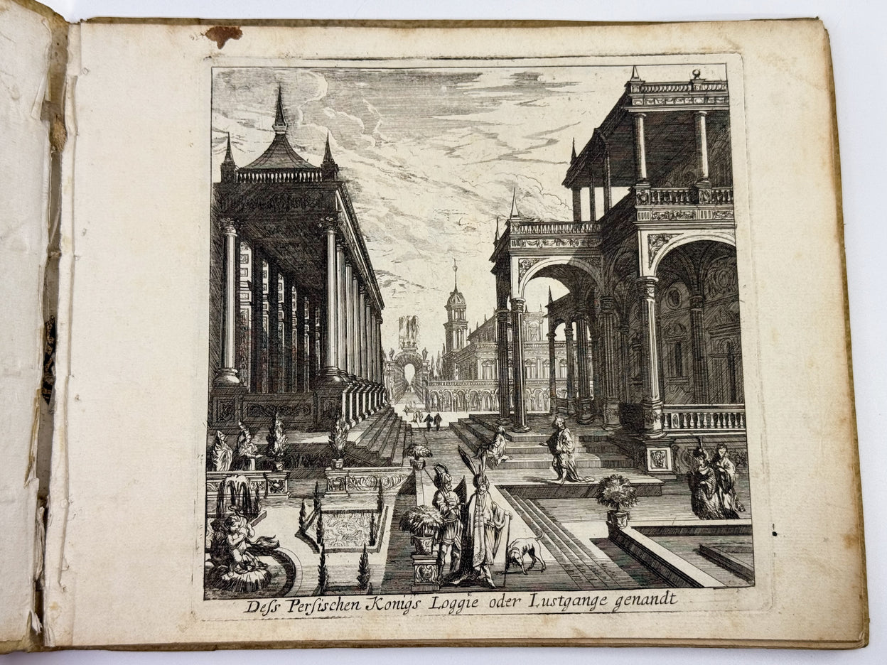 Album of prints of Persia, France and Italy bound for an English grand tourist.