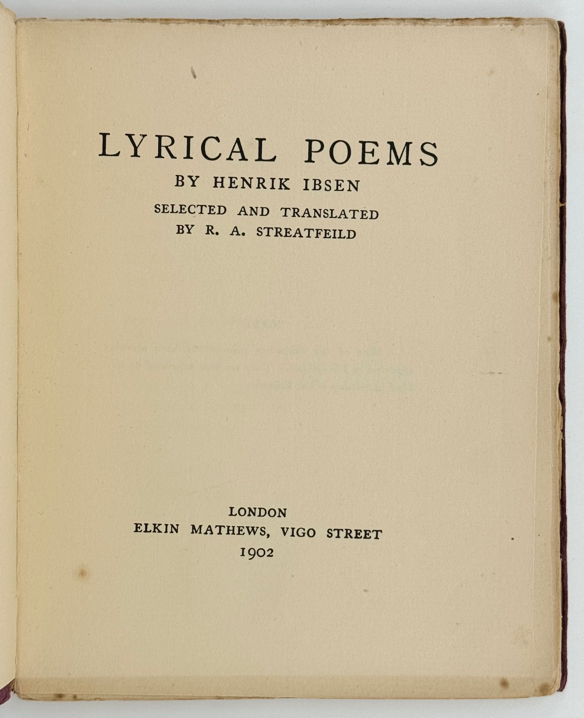 The Lyrical Poems of Henrik Ibsen.